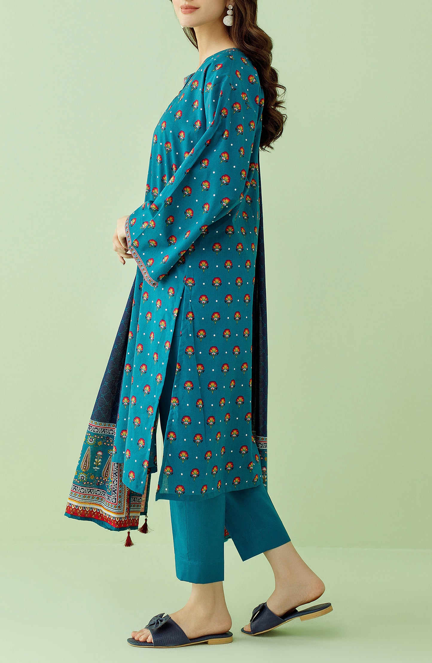 OTL-23-361/U TEAL LAWN Women UNSTITCHED SHIRT DUPATTA PANTS