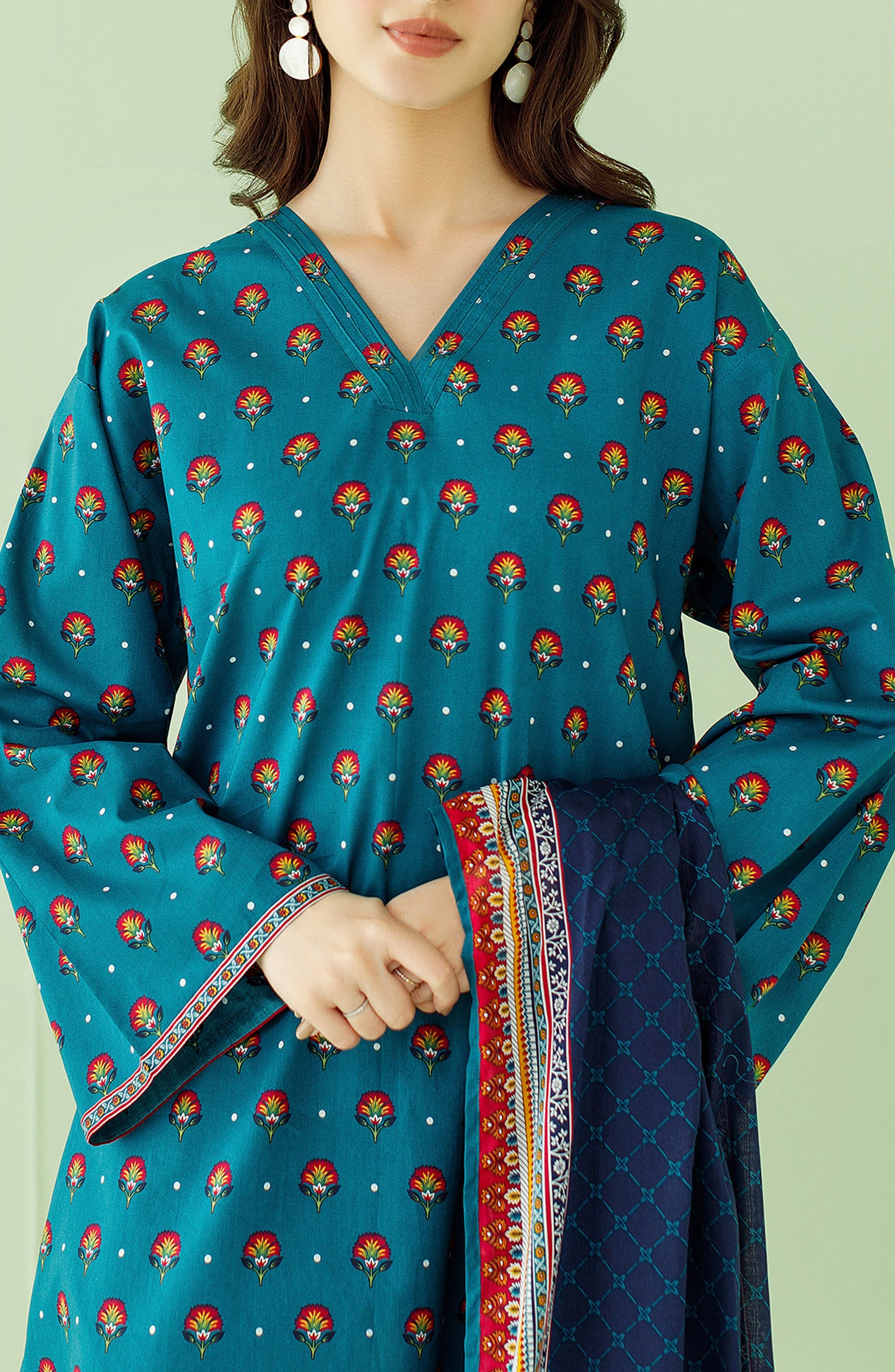 OTL-23-361/U TEAL LAWN Women UNSTITCHED SHIRT DUPATTA PANTS
