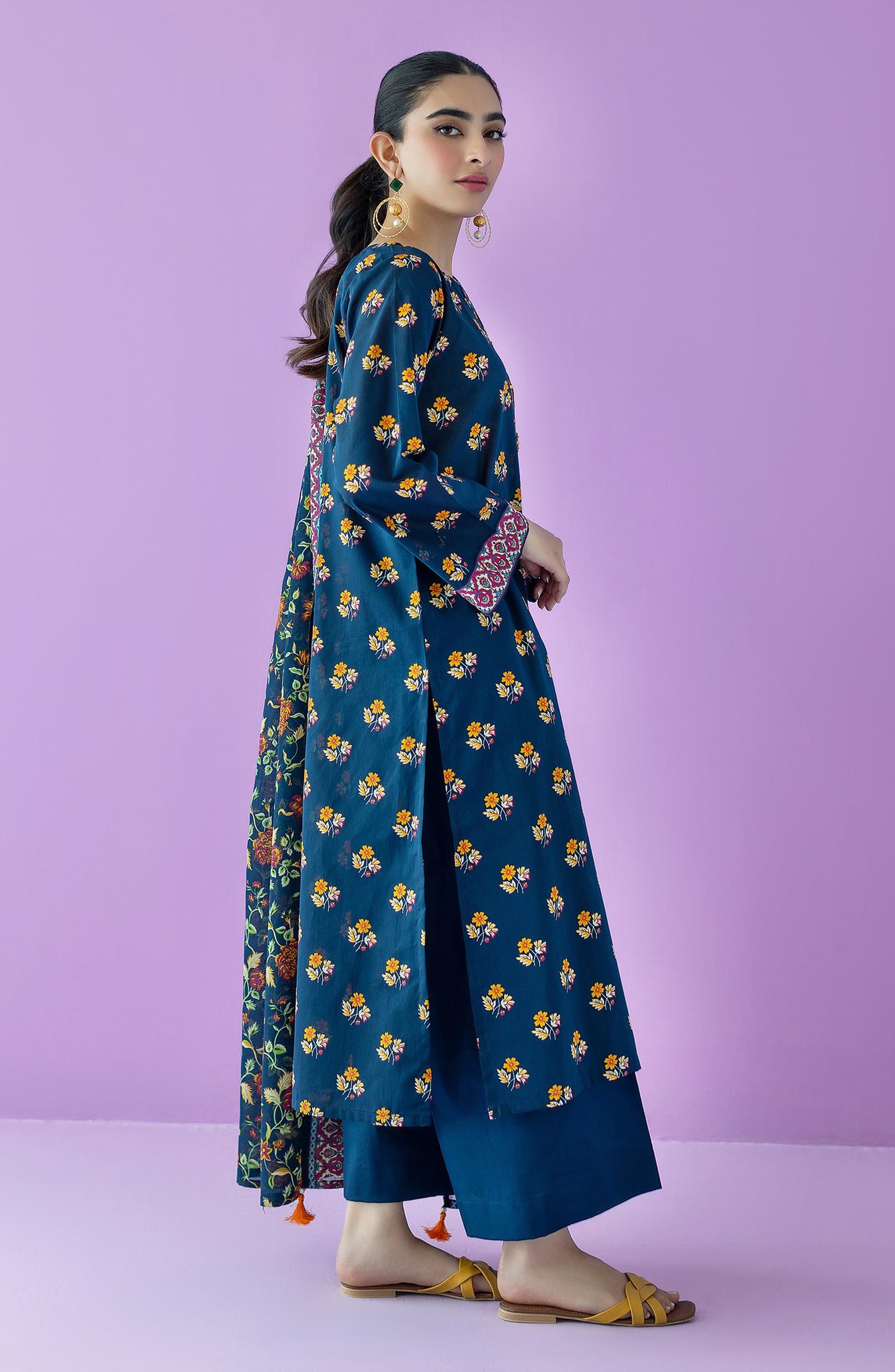 OTL-23-153/S NAVY LAWN  READY TO WEAR SHIRT DUPATTA PANTS
