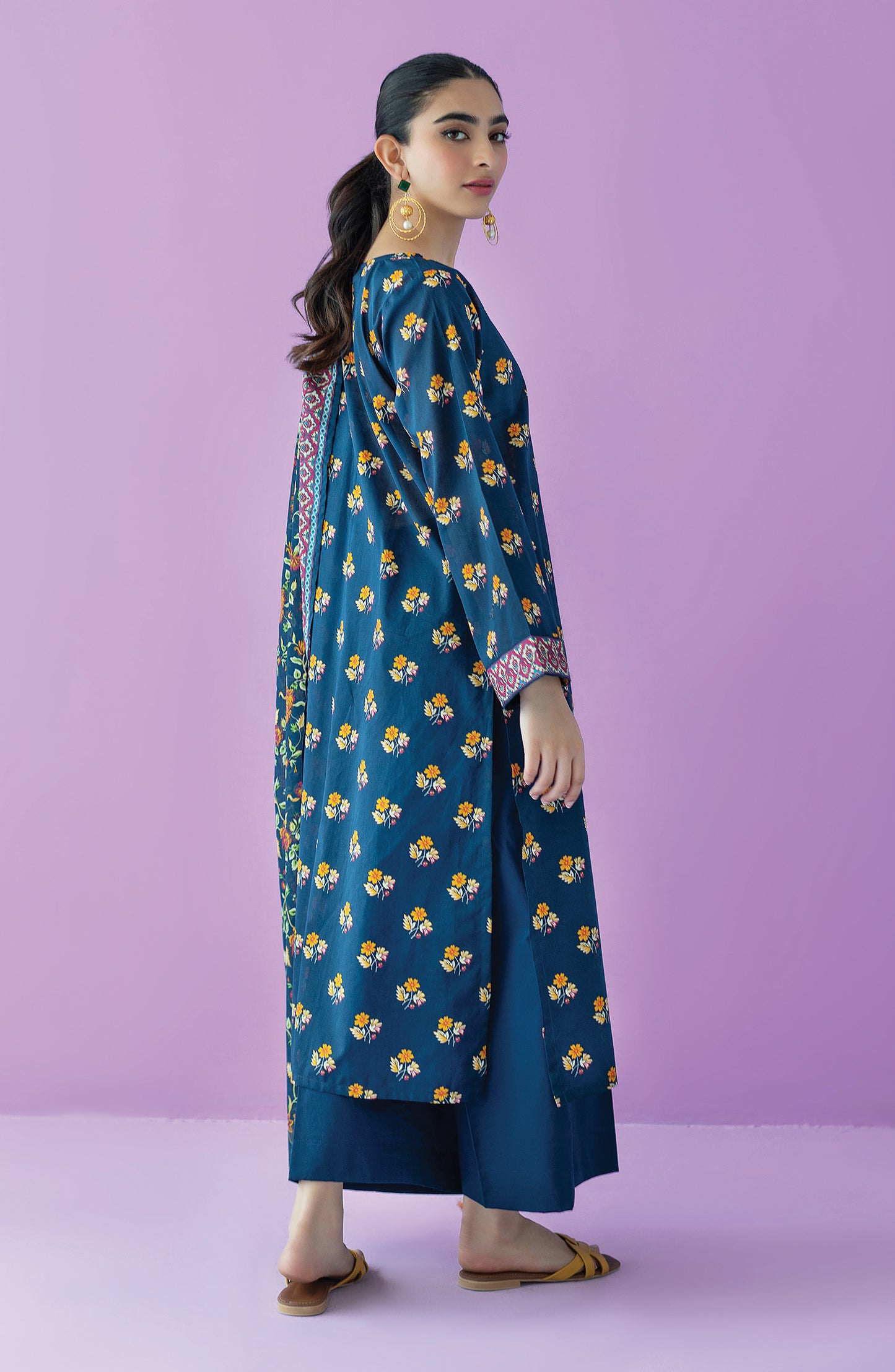 OTL-23-153/S NAVY LAWN  READY TO WEAR SHIRT DUPATTA PANTS