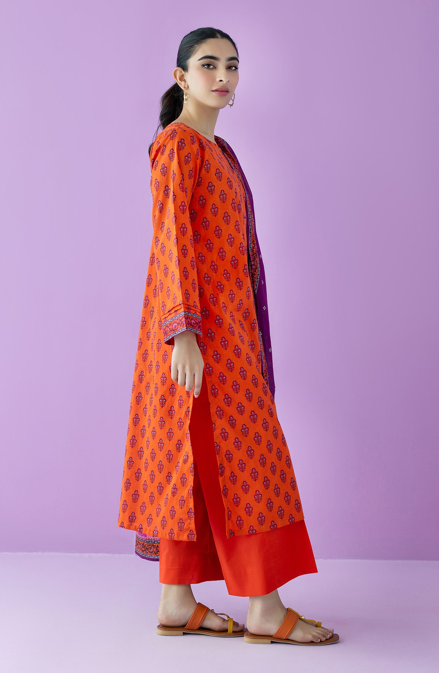 OTL-23-141/S ORANGE LAWN  READY TO WEAR SHIRT DUPATTA PANTS