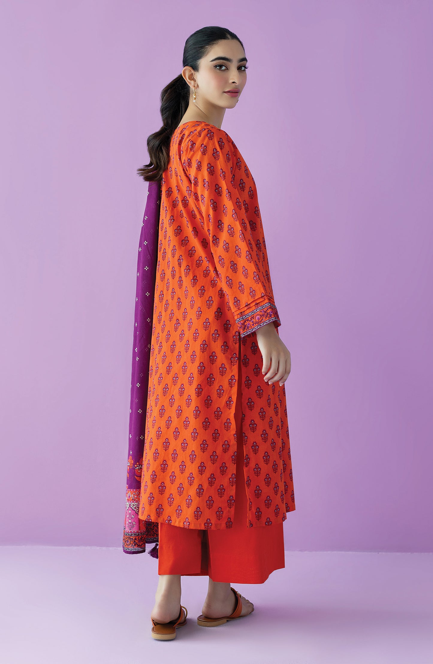 OTL-23-141/S ORANGE LAWN  READY TO WEAR SHIRT DUPATTA PANTS