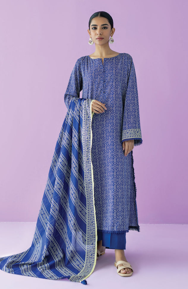 OTL-23-121/S BLUE LAWN  READY TO WEAR SHIRT DUPATTA PANTS