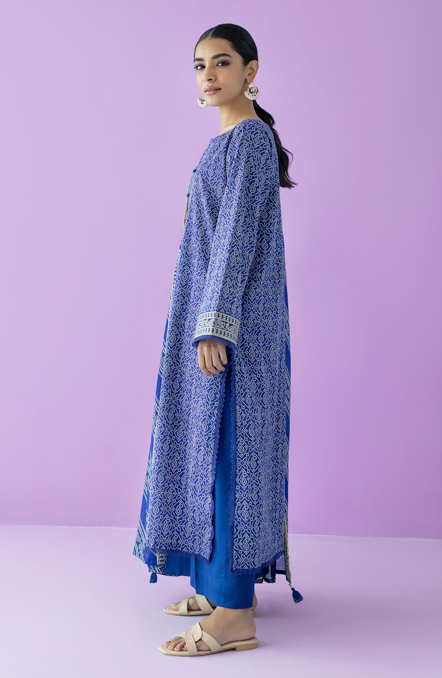 OTL-23-121 BLUE LAWN  UNSTITCHED SHIRT DUPATTA PANTS
