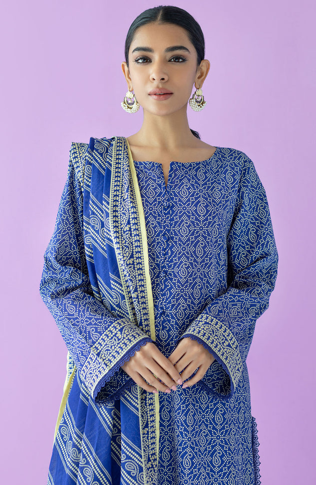OTL-23-121/S BLUE LAWN  READY TO WEAR SHIRT DUPATTA PANTS