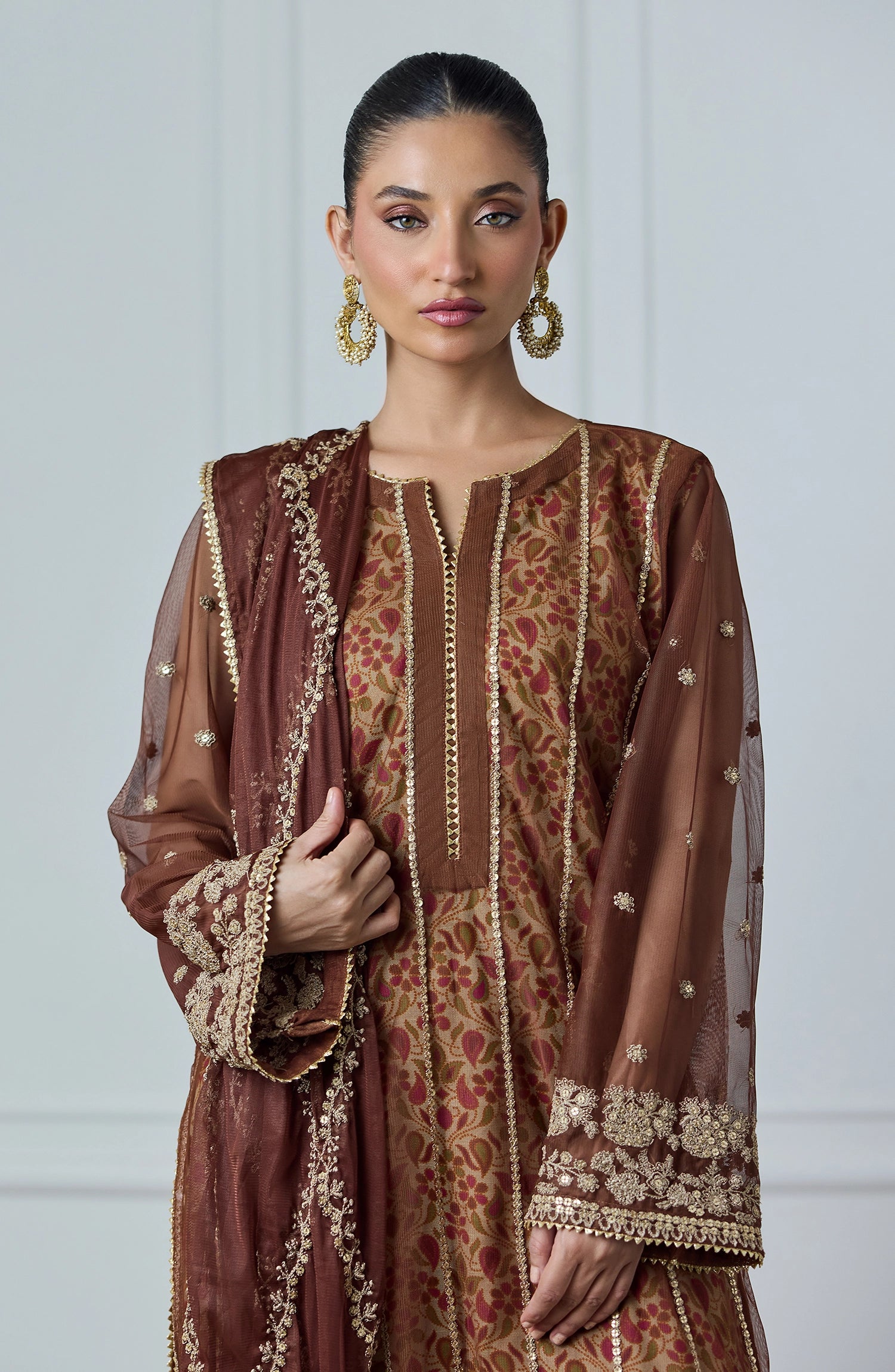 Stitched | 3 Piece | Embroidered | Poly Net Shirt | WRFP24W-3003/S MAROON