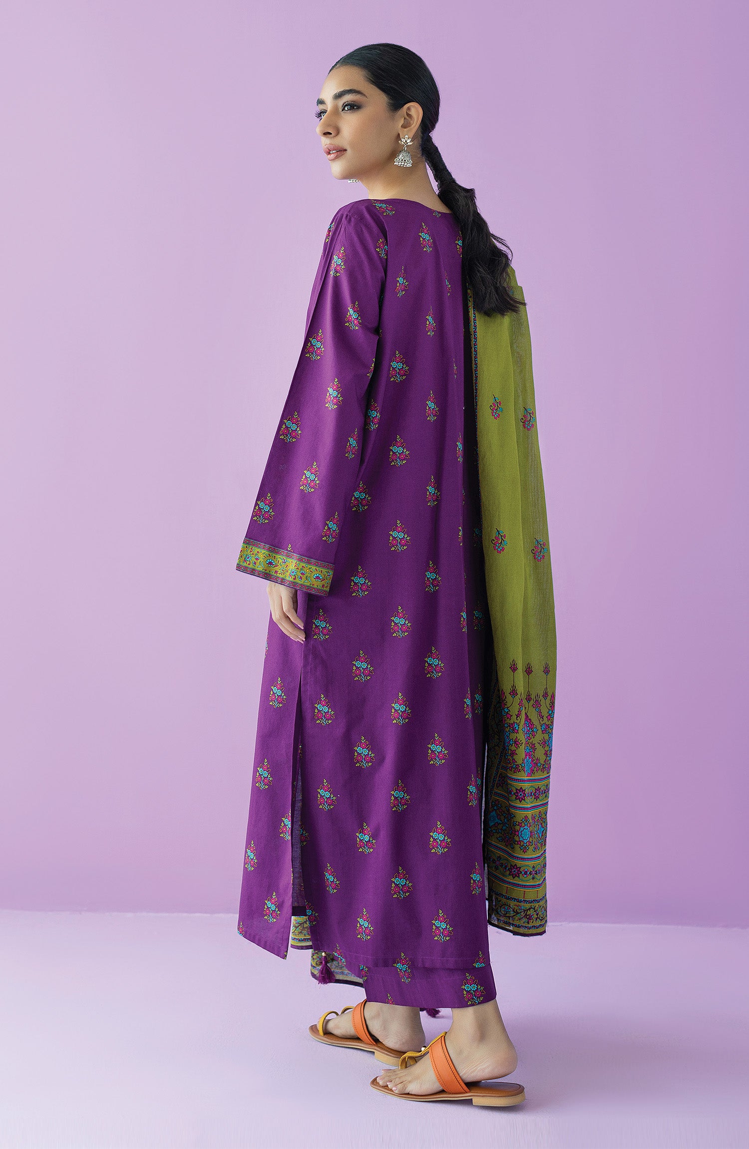 OTL-23-166/S PURPLE LAWN  READY TO WEAR SHIRT DUPATTA PANTS