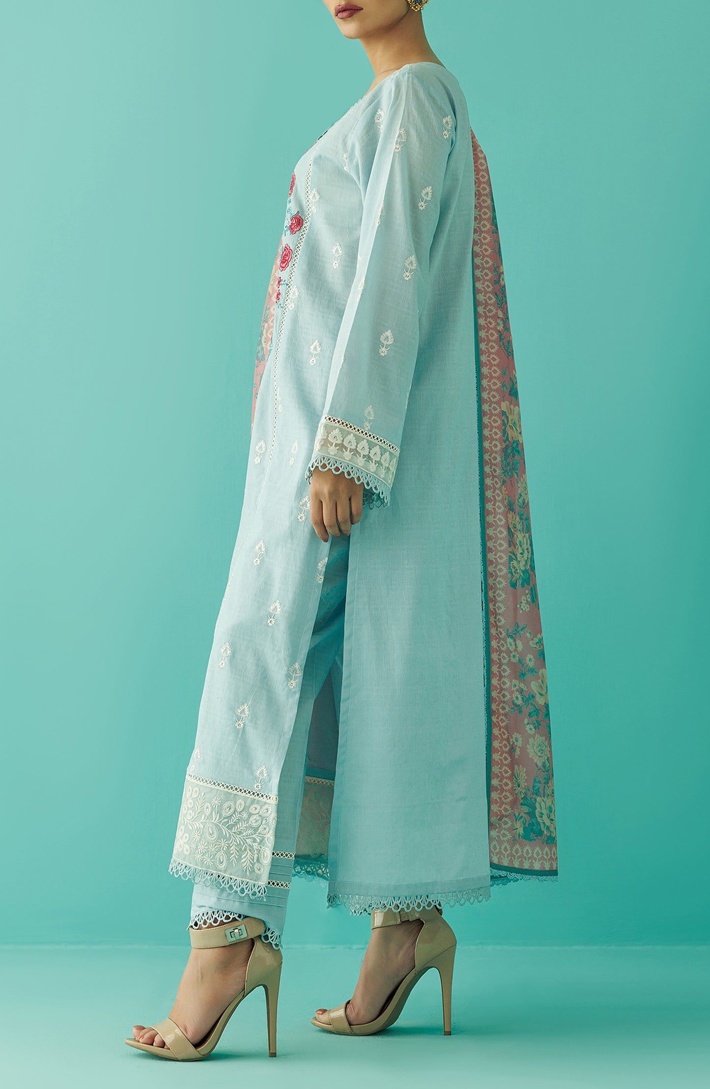 OTL-24-005/U SKY BLUE JACQUARD Women UNSTITCHED SHIRT DUPATTA PANTS