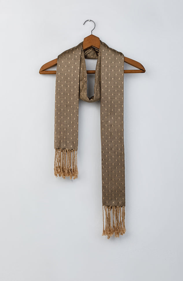 NA-D-PL-23-036 BEIGE COTTON  ACCESSORIES SCARF