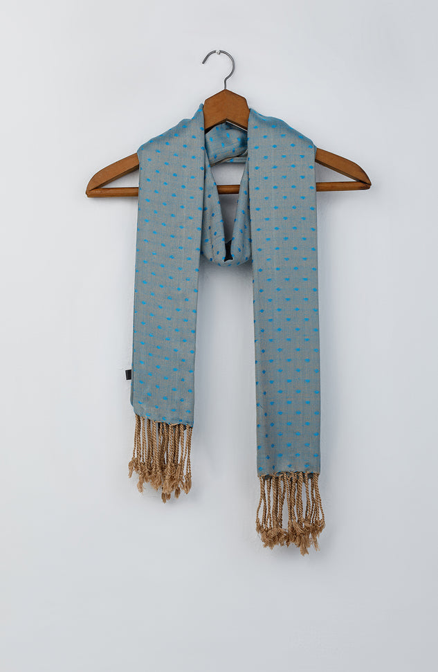 NA-D-PL-23-038 BLUE COTTON  ACCESSORIES SCARF