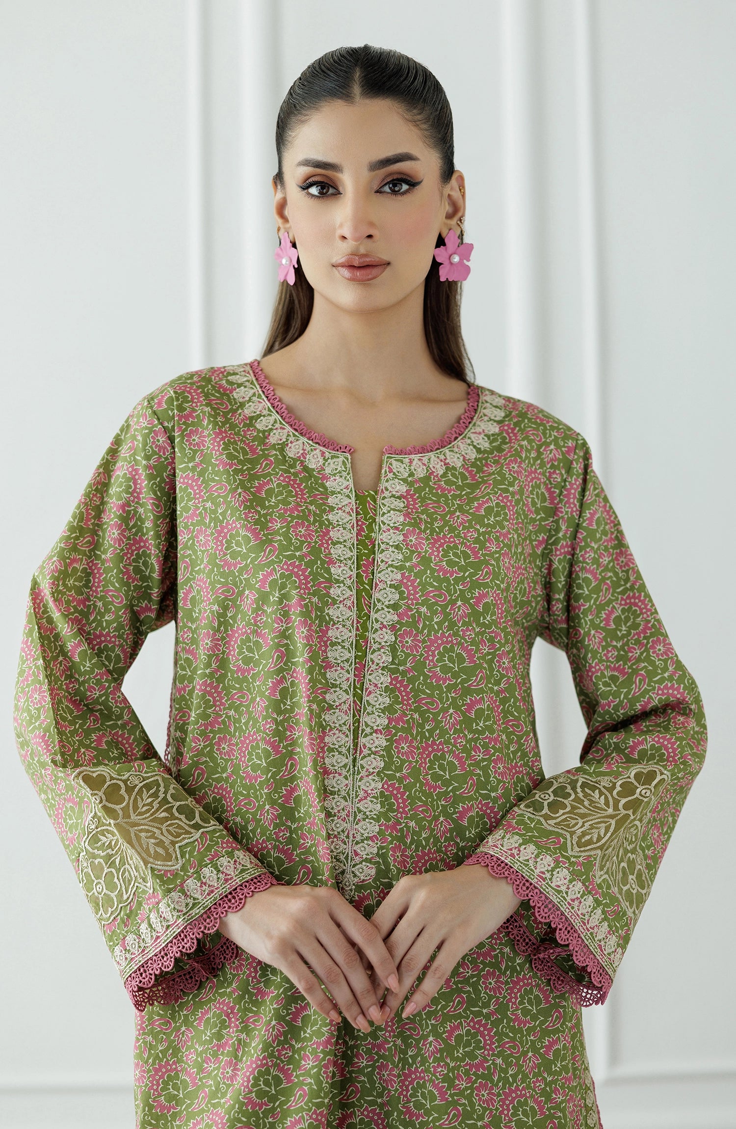 Stitched | 2 Piece | Embroidered | Cambric Shirt | WRCC25S-2045/S GREEN