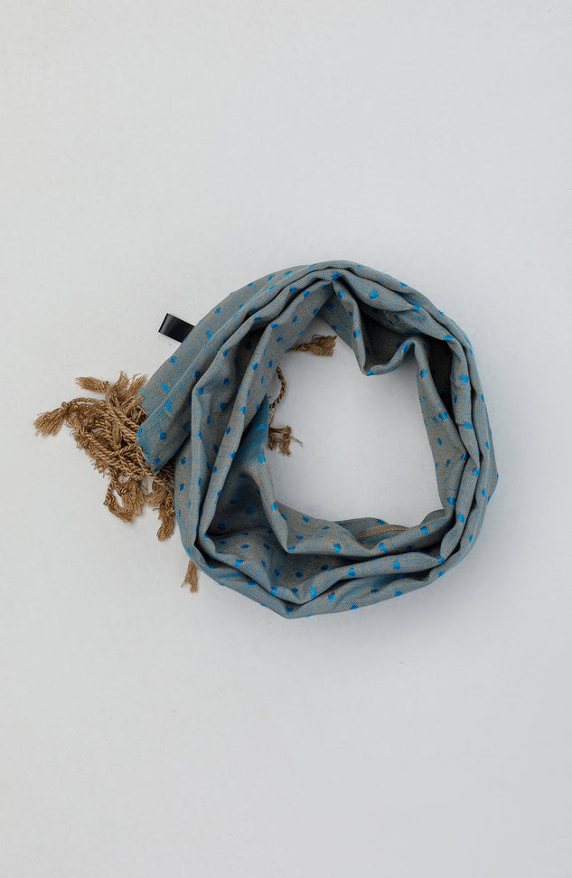 NA-D-PL-23-038 BLUE COTTON  ACCESSORIES SCARF