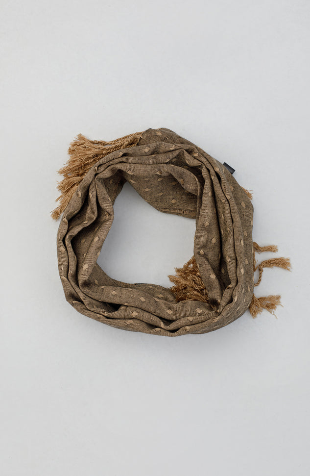 NA-D-PL-23-036 BEIGE COTTON  ACCESSORIES SCARF