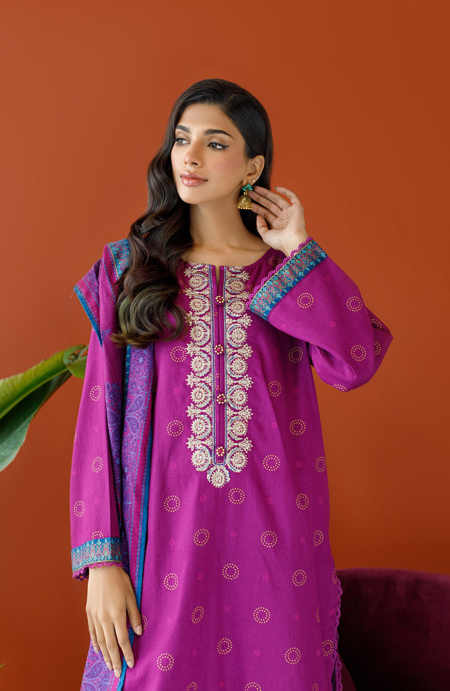 OTL-23-282/U MAGENTA COTTEL Women UNSTITCHED SHIRT DUPATTA PANTS