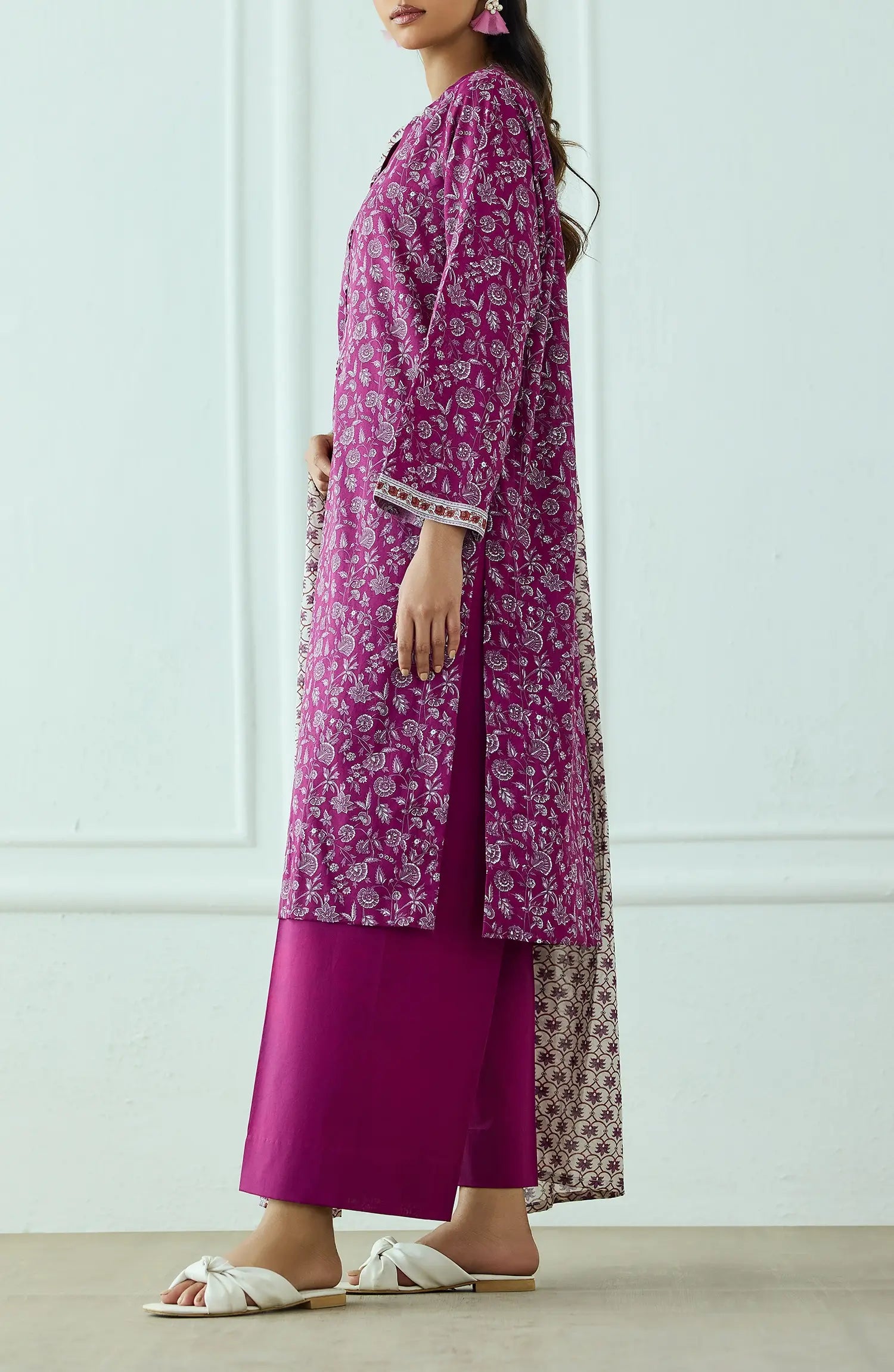 Unstitched | 3 Piece | Printed | Lawn Shirt | OTL-25-524/U MAGENTA
