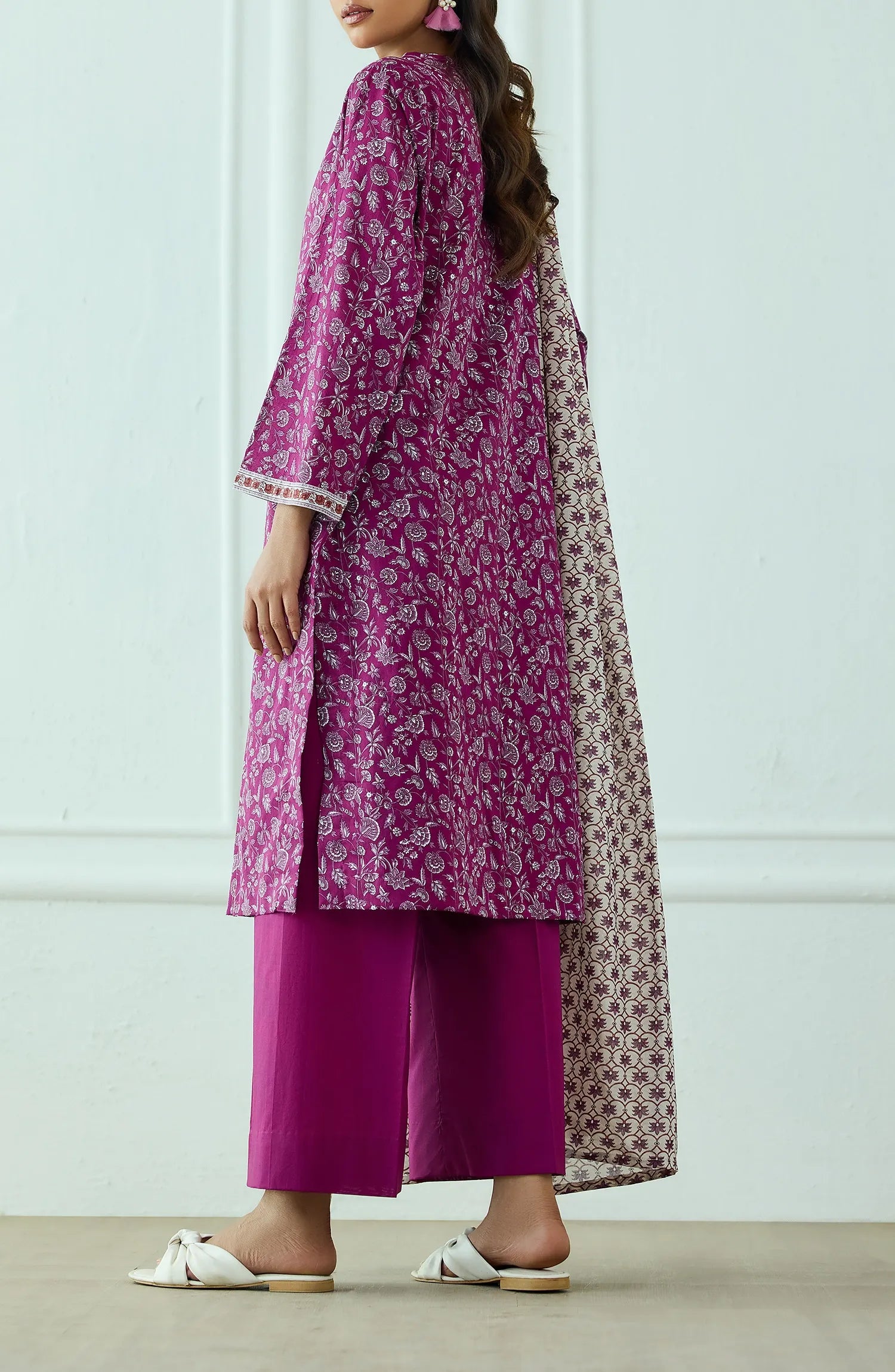 Unstitched | 3 Piece | Printed | Lawn Shirt | OTL-25-524/U MAGENTA