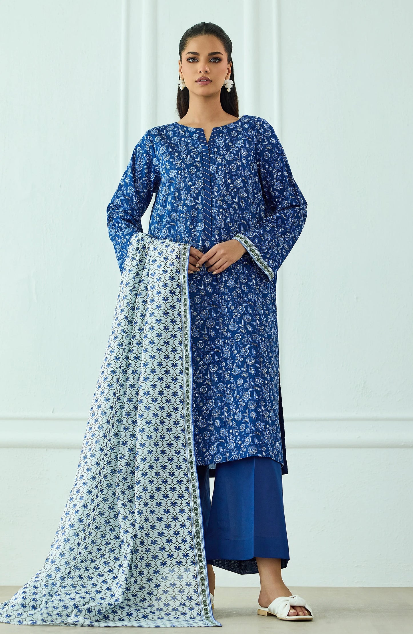 Unstitched | 3 Piece | Printed | Lawn Shirt | OTL-20335/U BLUE