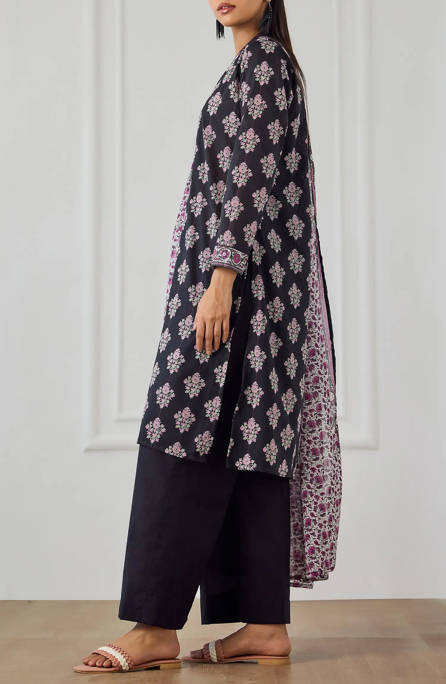 Unstitched | 3 Piece | Printed | Lawn Shirt | OTL-25-480/U BLACK