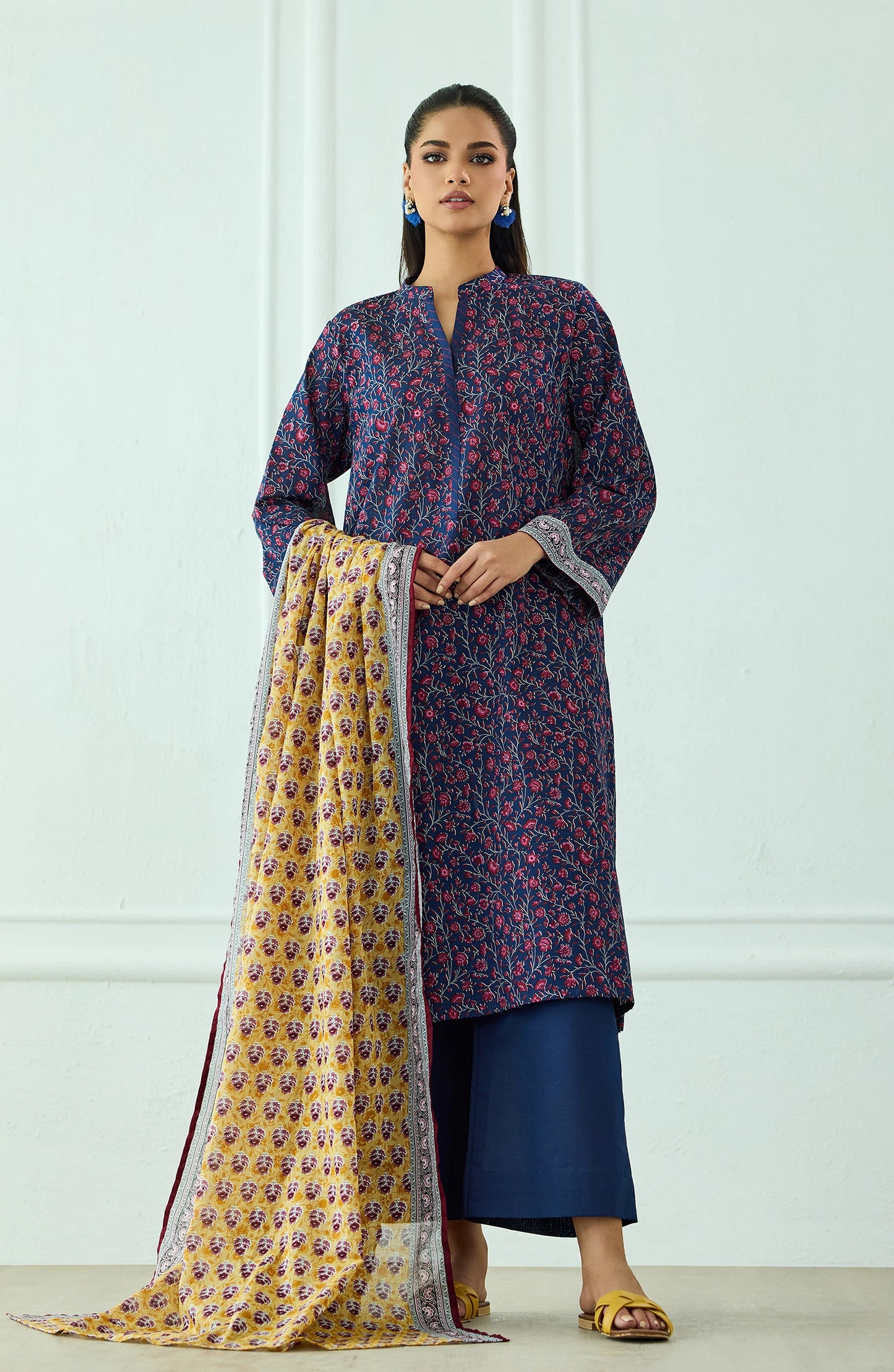 Unstitched | 3 Piece | Printed | Lawn Shirt | OTL-20535/U BLUE