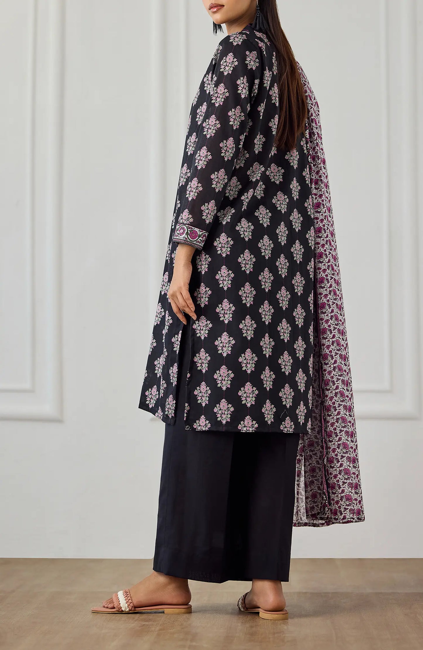 Unstitched | 3 Piece | Printed | Lawn Shirt | OTL-25-480/U BLACK