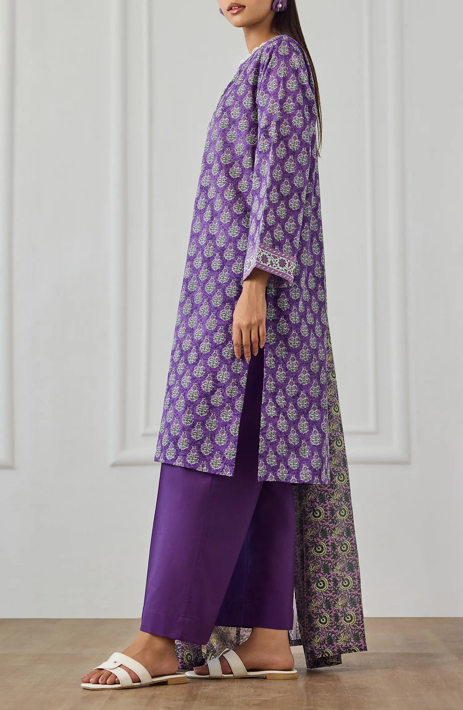 Unstitched | 3 Piece | Printed | Lawn Shirt | OTL-25-515/U PURPLE