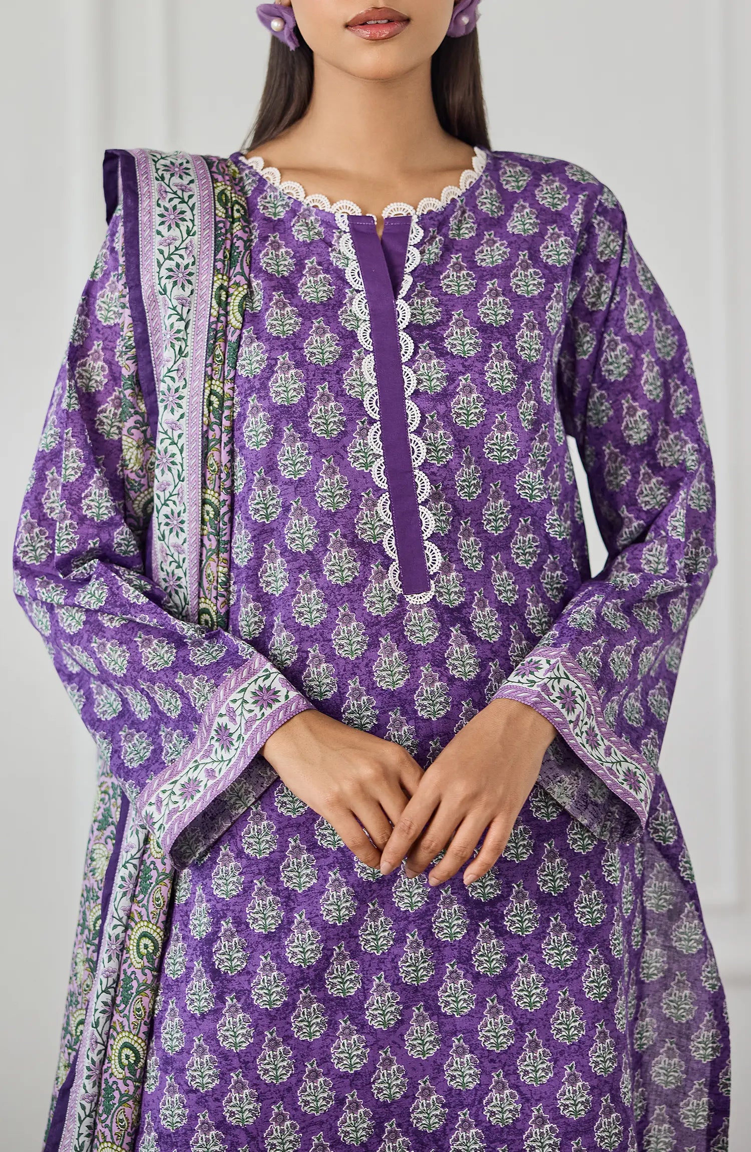 Unstitched | 3 Piece | Printed | Lawn Shirt | OTL-25-515/U PURPLE