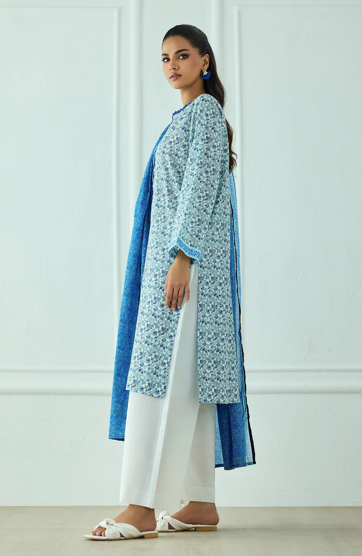 Unstitched | 3 Piece | Printed | Lawn Shirt | OTL-25-562/U SKY BLUE