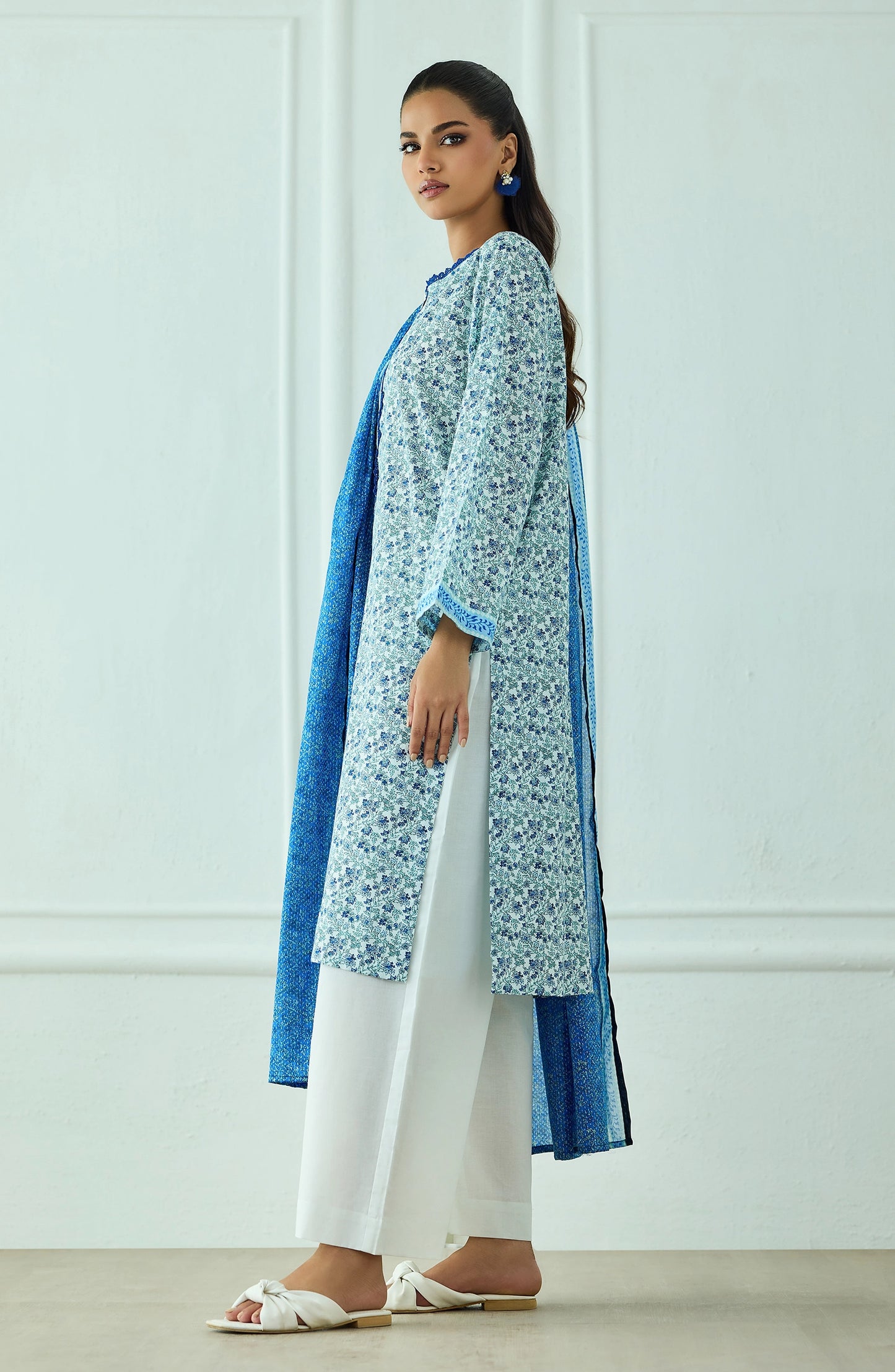 Unstitched | 3 Piece | Printed | Lawn Shirt | OTL-25-562/U SKY BLUE