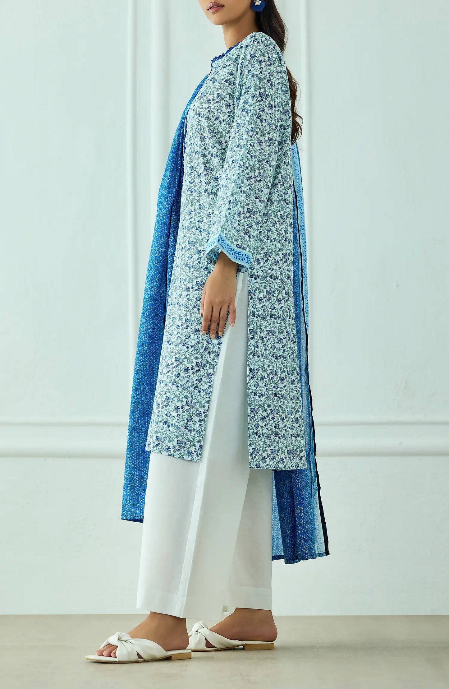 Unstitched | 3 Piece | Printed | Lawn Shirt | OTL-25-562/U SKY BLUE