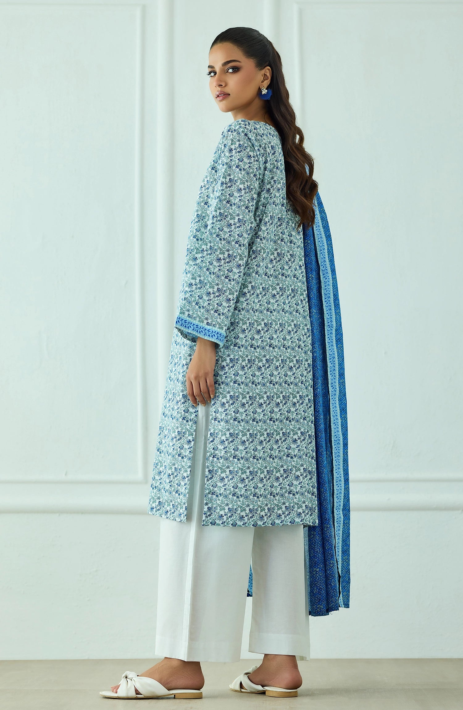 Unstitched | 3 Piece | Printed | Lawn Shirt | OTL-25-562/U SKY BLUE