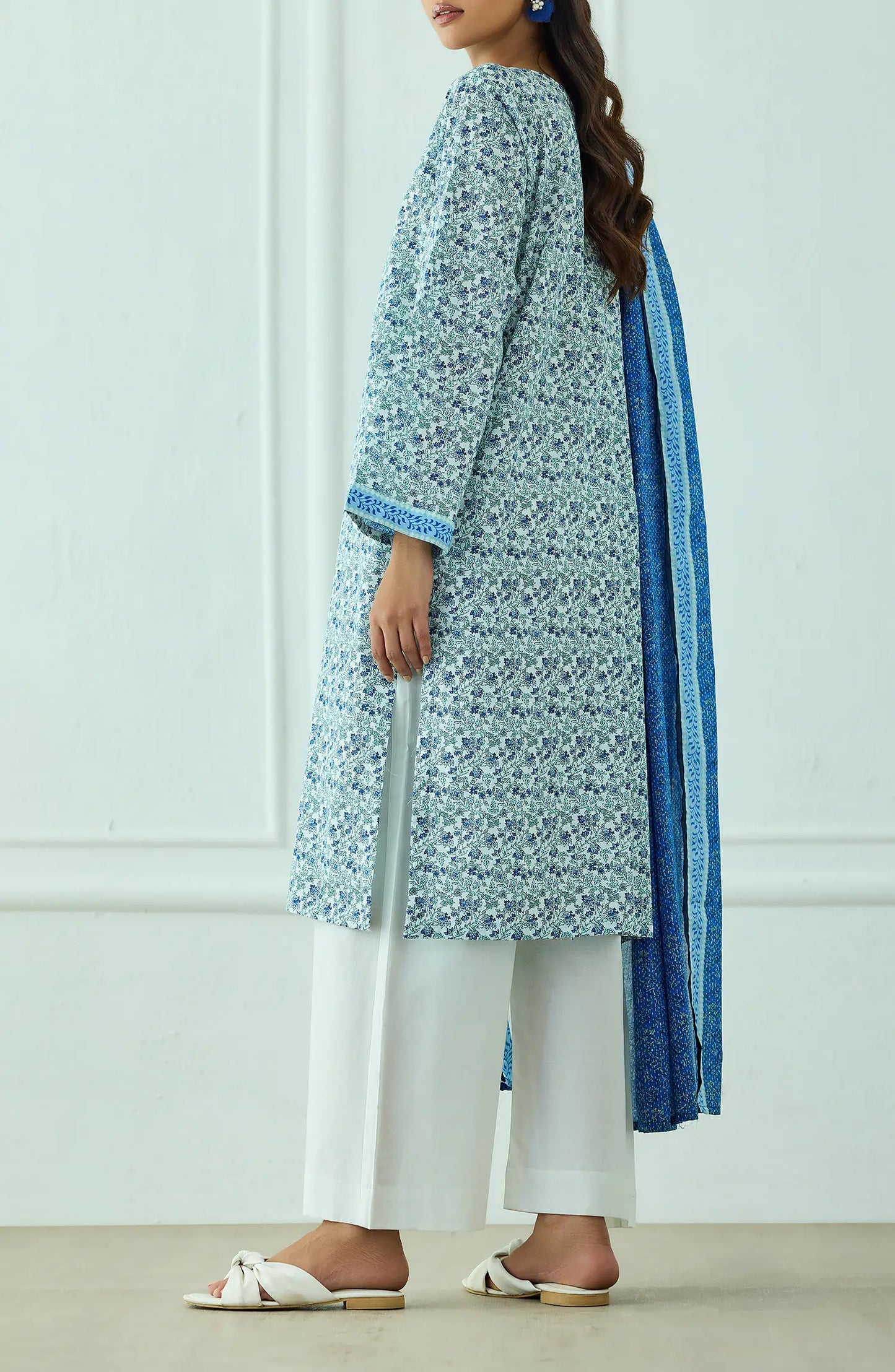 Unstitched | 3 Piece | Printed | Lawn Shirt | OTL-25-562/U SKY BLUE