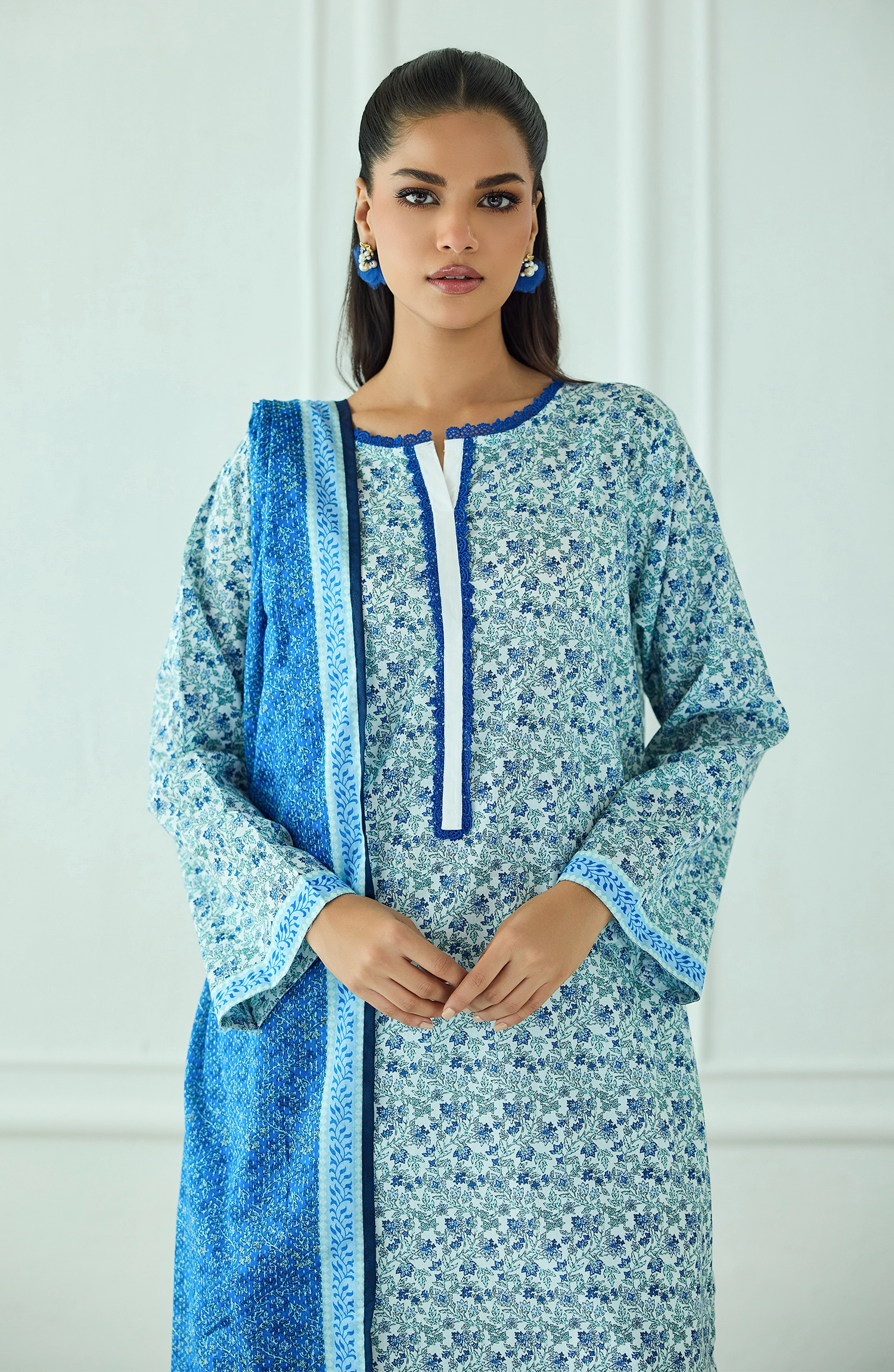 Unstitched | 3 Piece | Printed | Lawn Shirt | OTL-25-562/U SKY BLUE