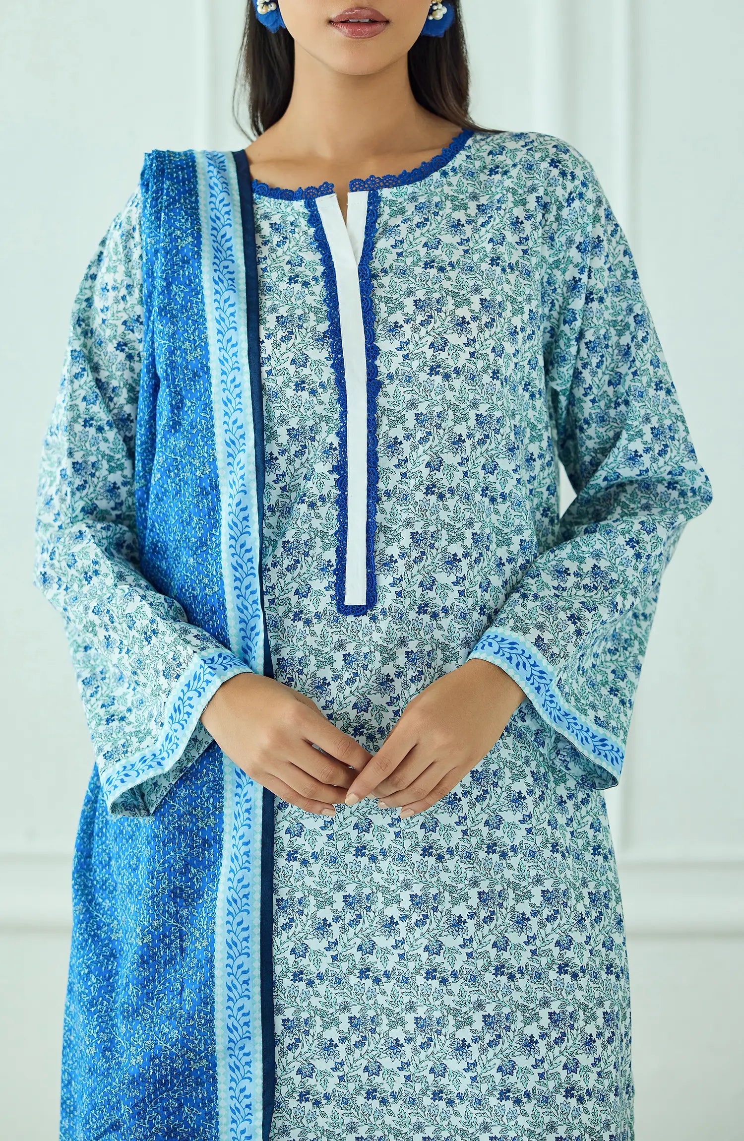 Unstitched | 3 Piece | Printed | Lawn Shirt | OTL-25-562/U SKY BLUE