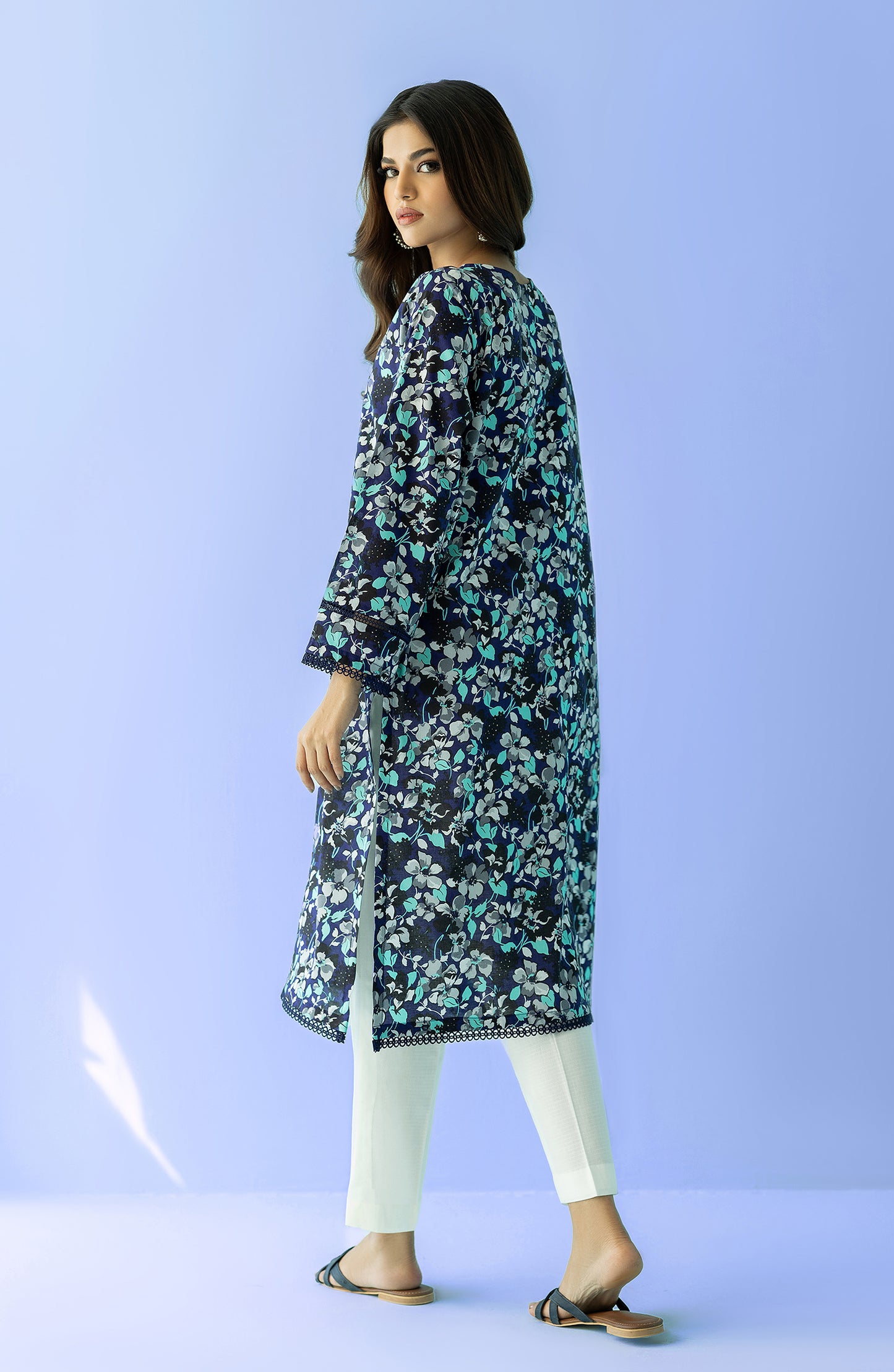 Unstitched 1 Piece Printed Lawn Shirt (HCS-24-001/U BLUE)