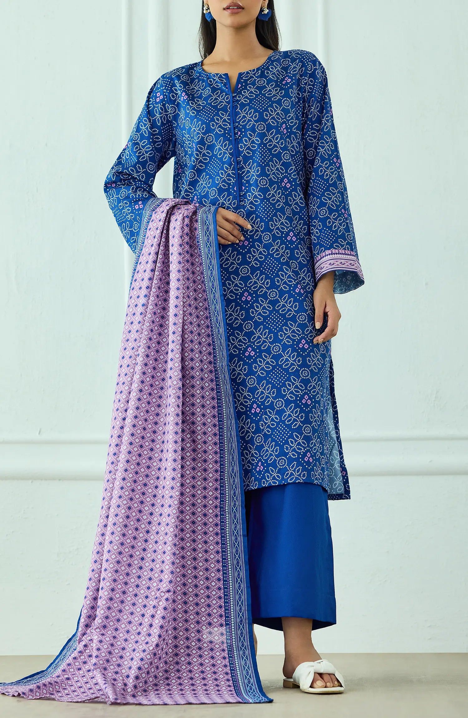 Unstitched | 3 Piece | Printed | Cottel Shirt | OTL-20565/U BLUE