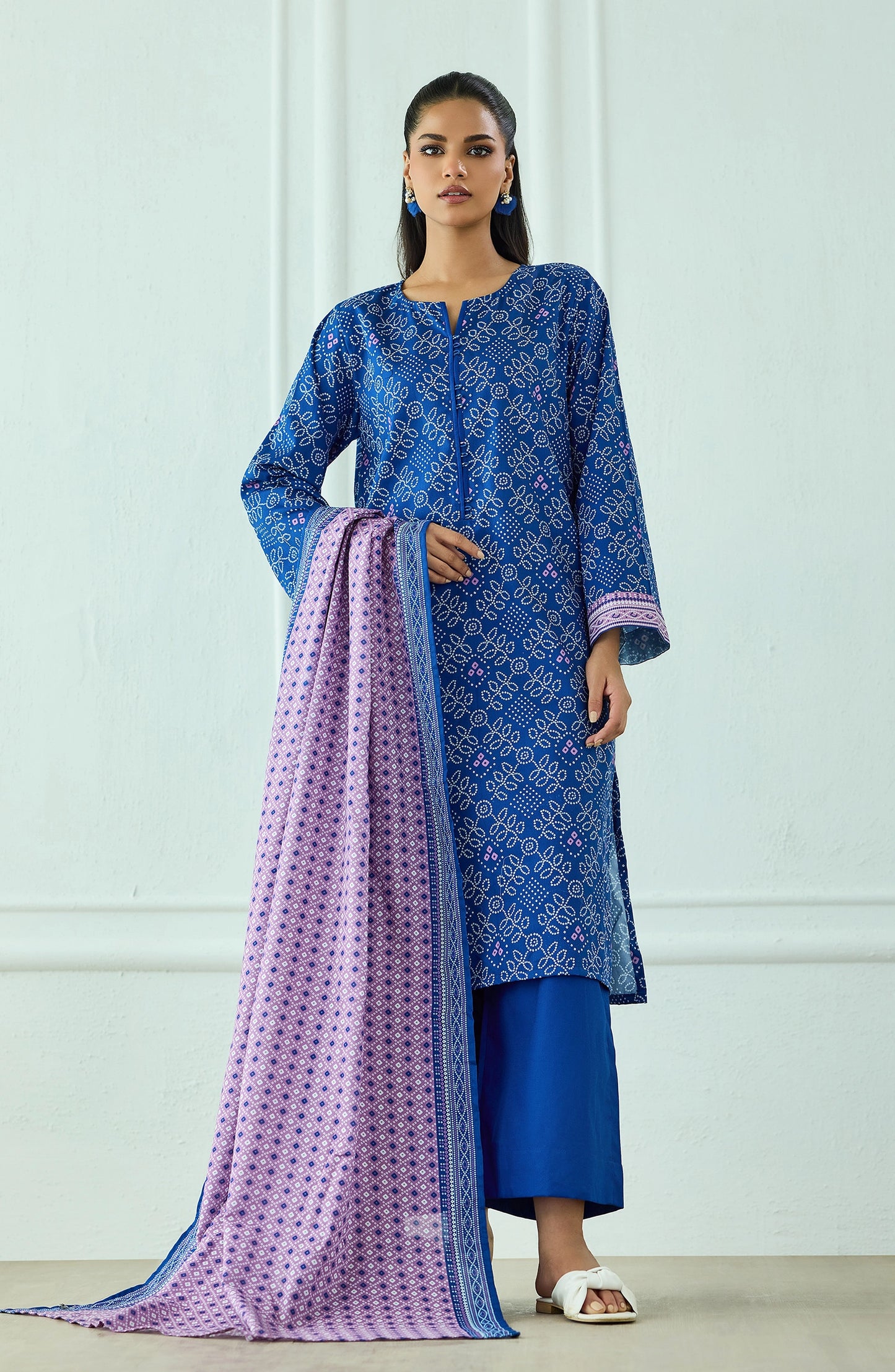 Unstitched | 3 Piece | Printed | Cottel Shirt | OTL-20565/U BLUE