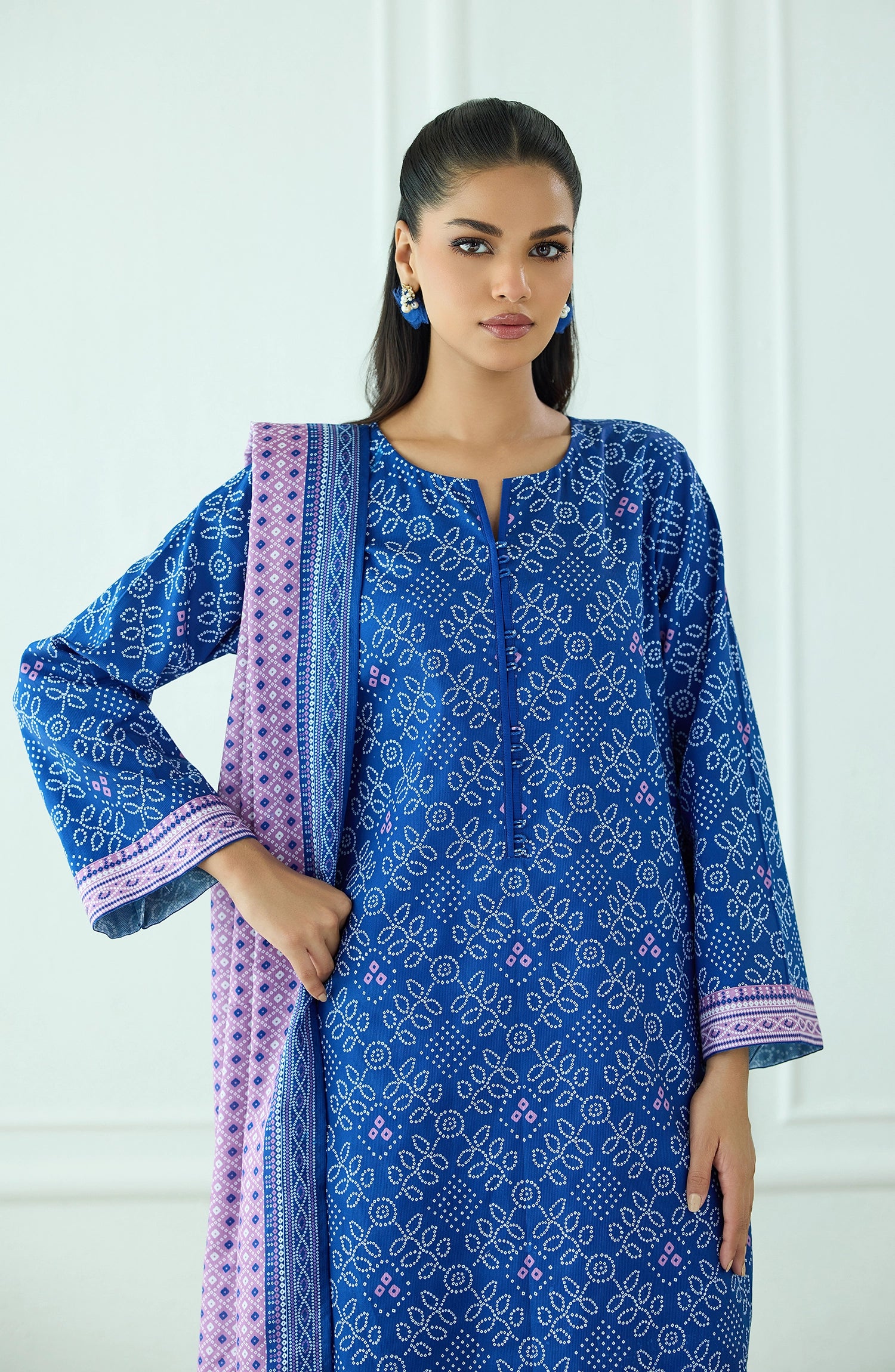 Unstitched | 3 Piece | Printed | Cottel Shirt | OTL-20565/U BLUE