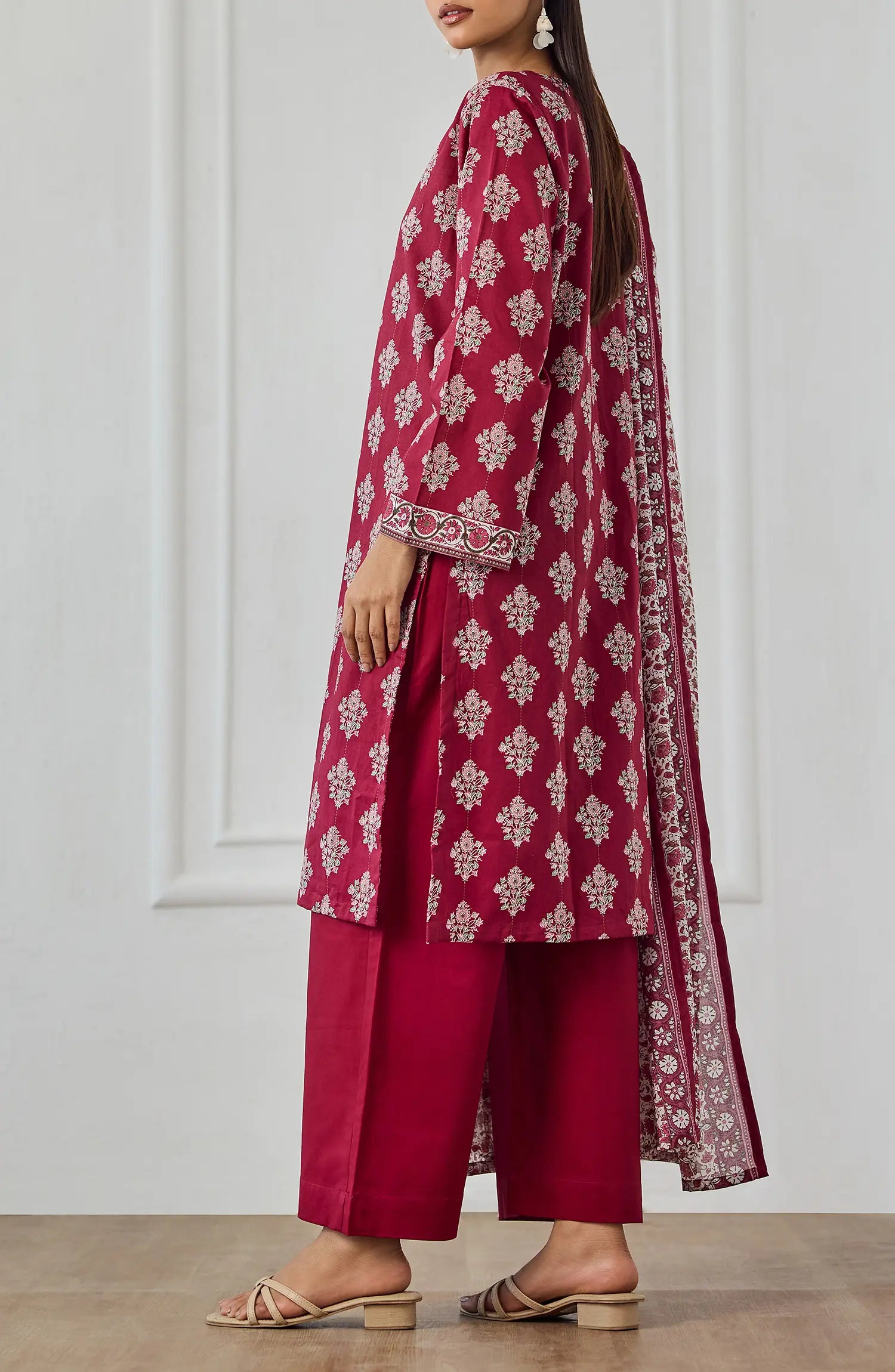 Stitched | 3 Piece | Printed | Lawn Shirt | OTL-25-481/S MAROON