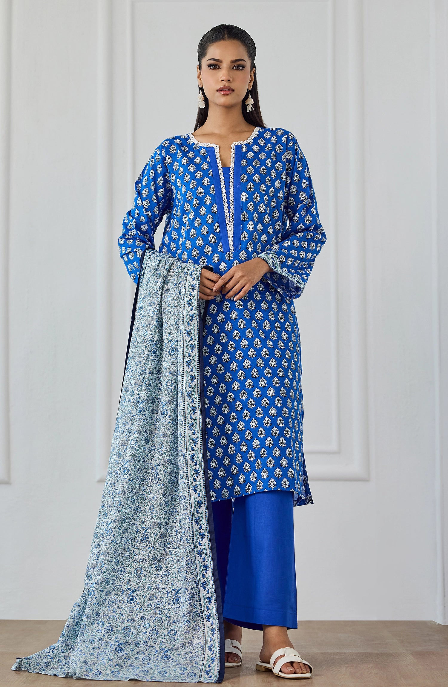 Stitched | 3 Piece | Printed | Lawn Shirt | OTL-25-516/S BLUE