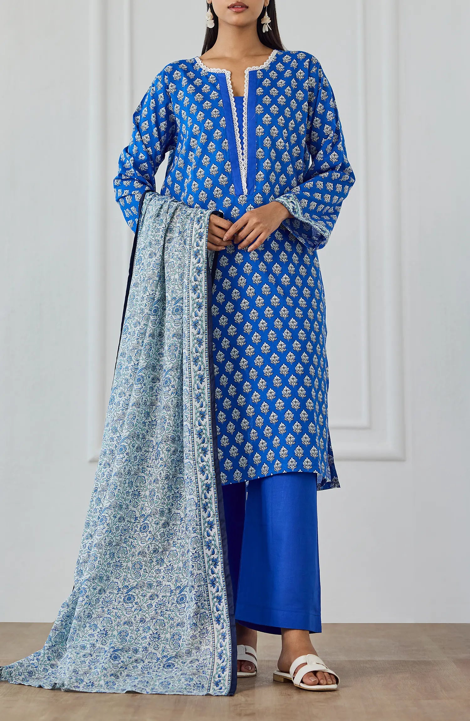 Unstitched | 3 Piece | Printed | Lawn Shirt | OTL-25-516/U BLUE