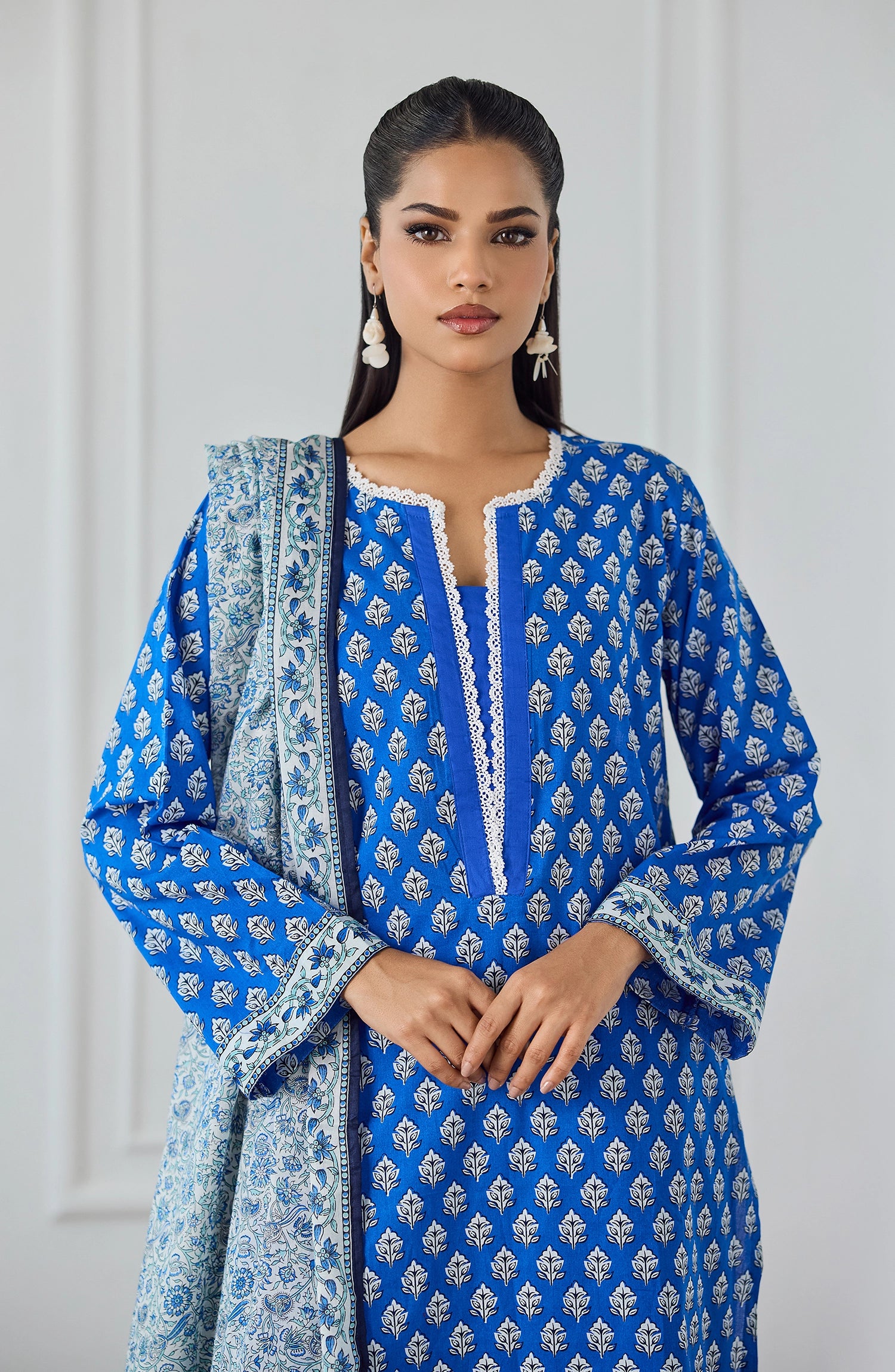 Unstitched | 3 Piece | Printed | Lawn Shirt | OTL-25-516/U BLUE