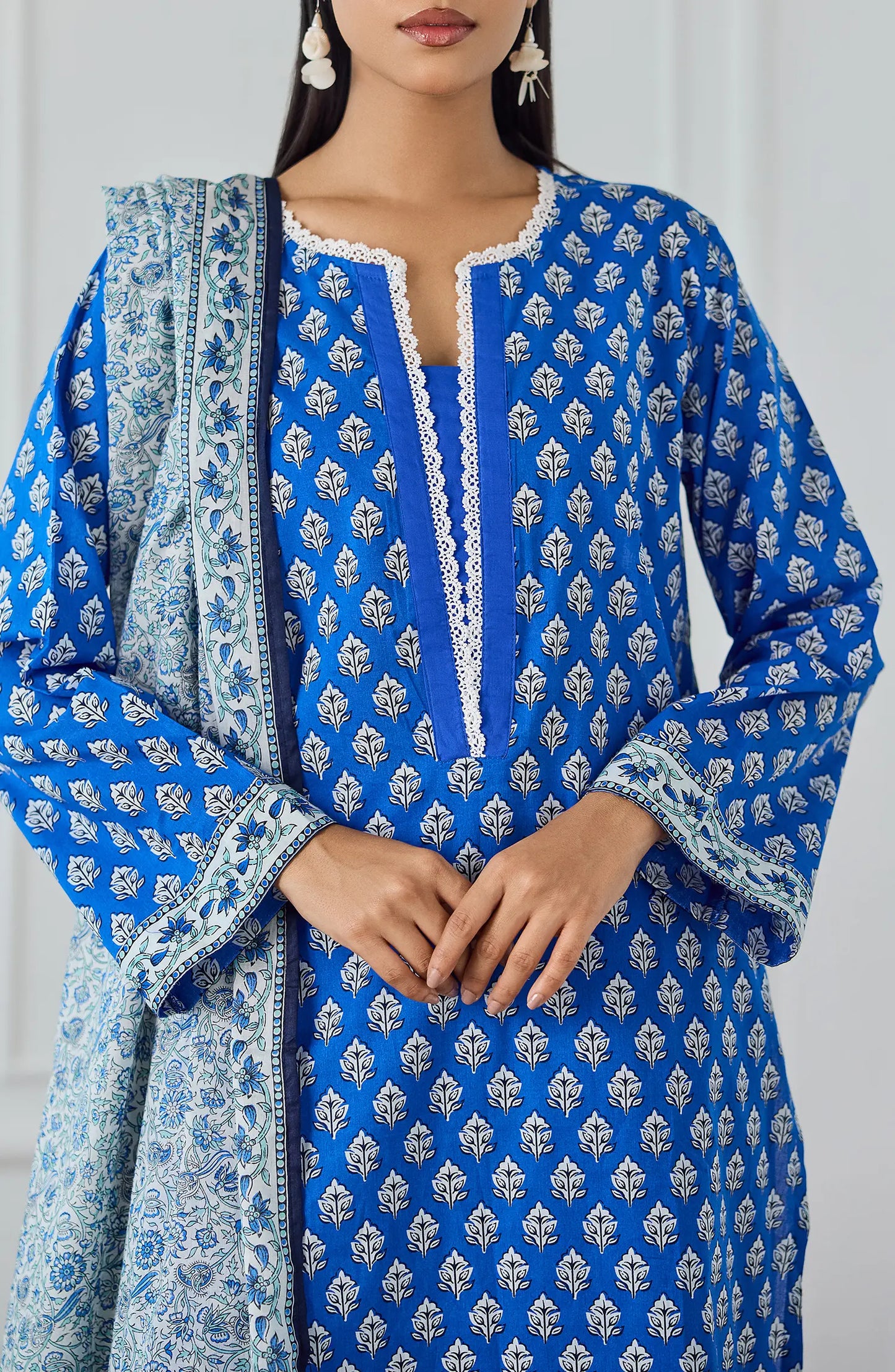 Unstitched | 3 Piece | Printed | Lawn Shirt | OTL-25-516/U BLUE