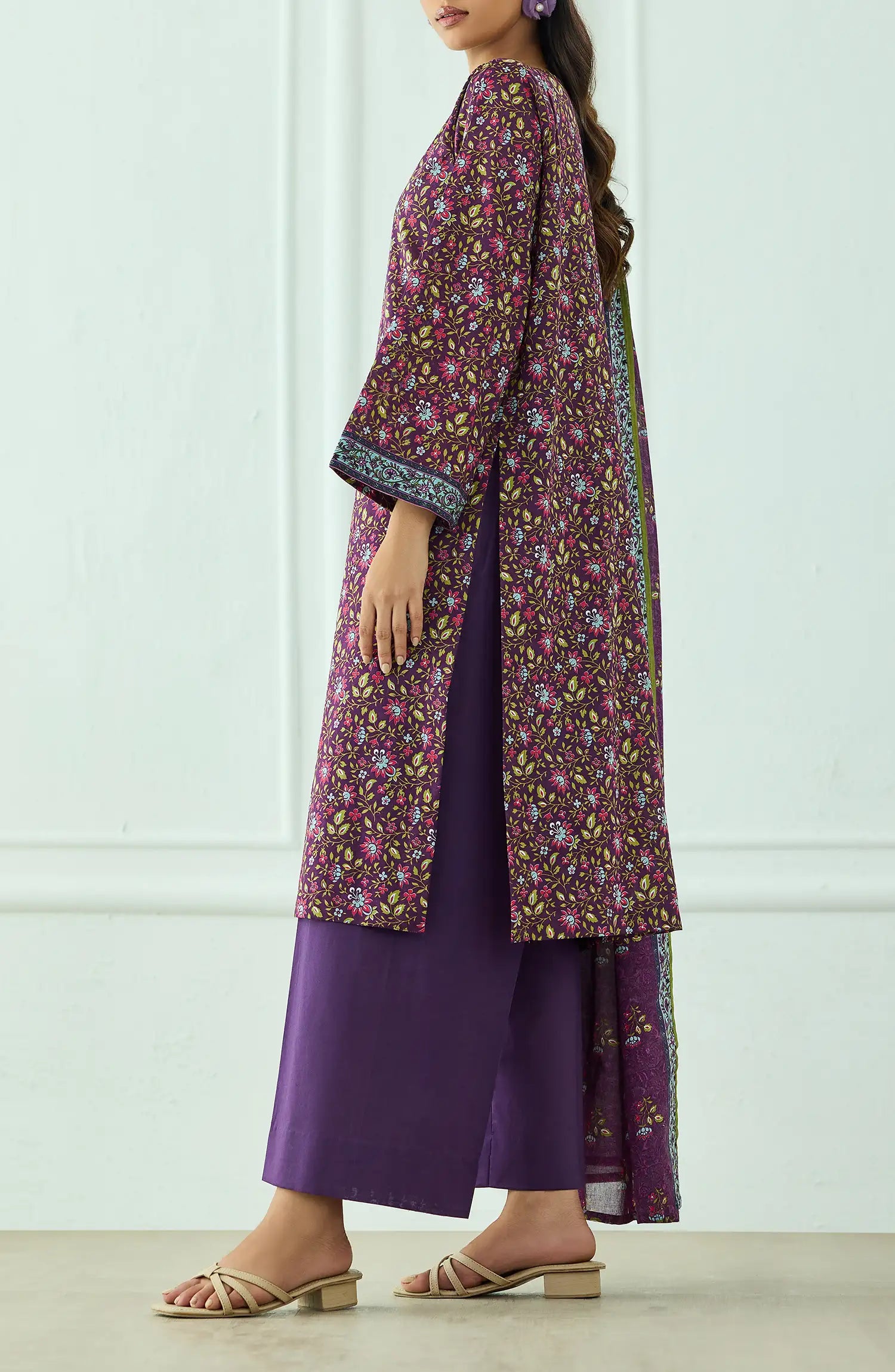 Unstitched | 3 Piece | Printed | Lawn Shirt | OTL-20555/U PURPLE