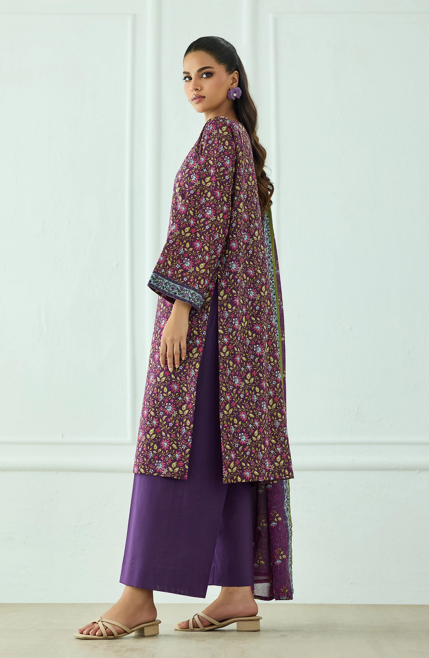 Unstitched | 3 Piece | Printed | Lawn Shirt | OTL-20555/U PURPLE