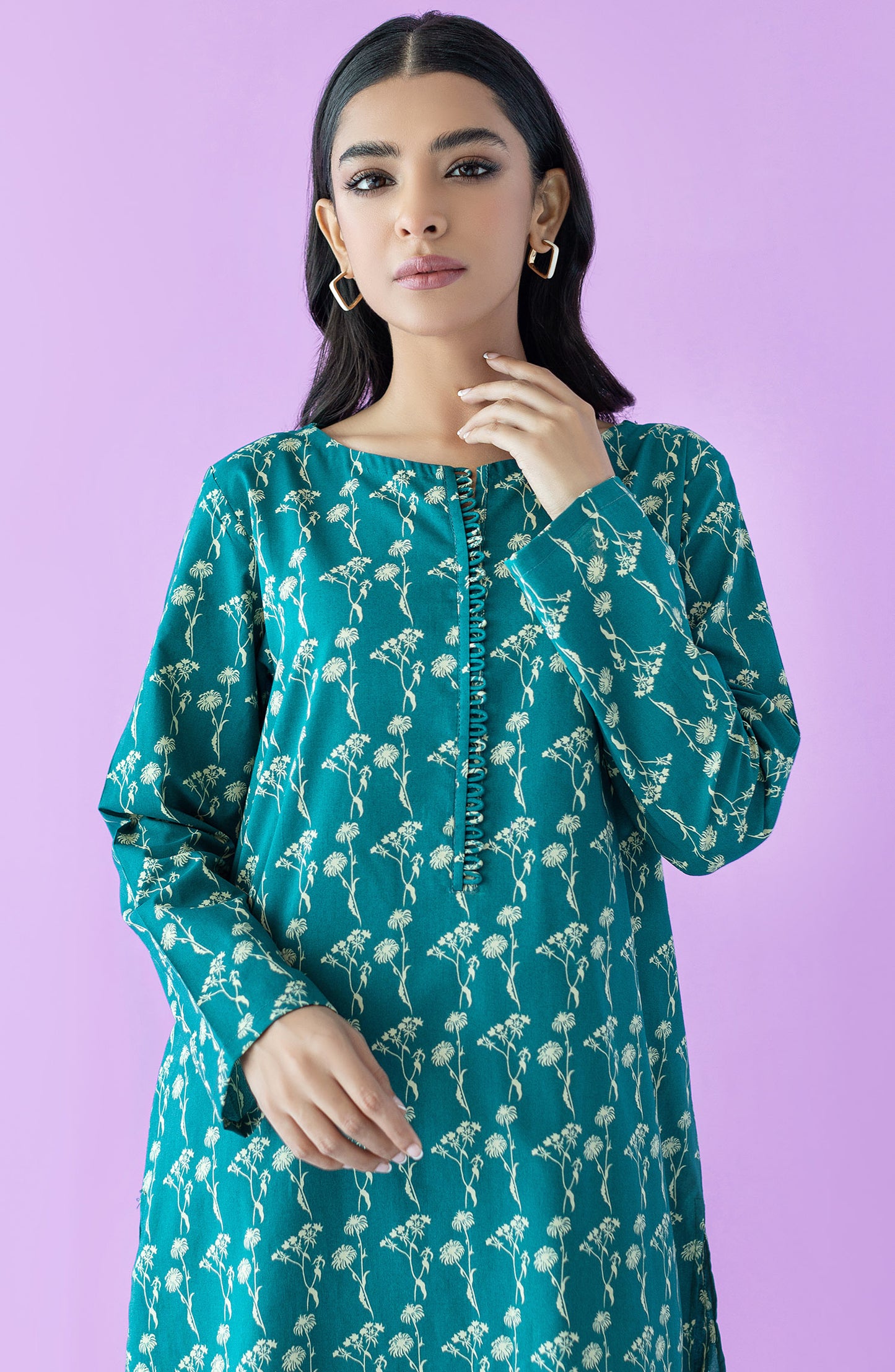 NRDS-23-103/U TEAL LAWN  UNSTITCHED SHIRT PANTS