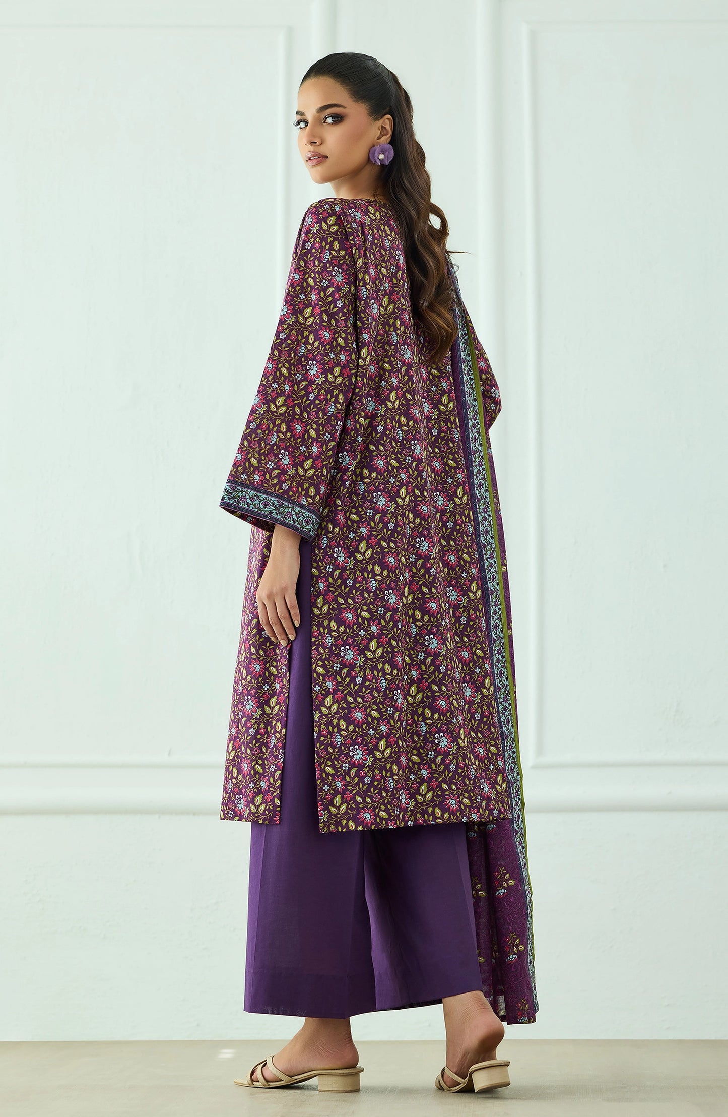 Unstitched | 3 Piece | Printed | Lawn Shirt | OTL-20555/U PURPLE