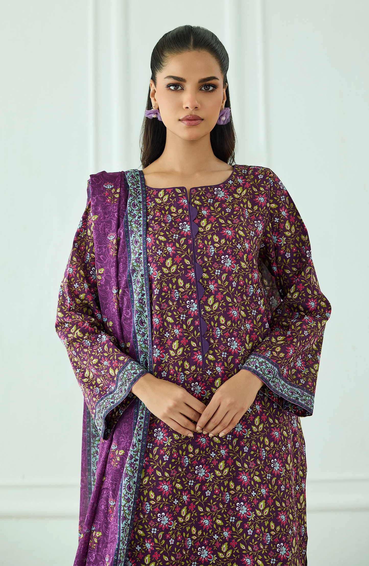 Unstitched | 3 Piece | Printed | Lawn Shirt | OTL-20555/U PURPLE