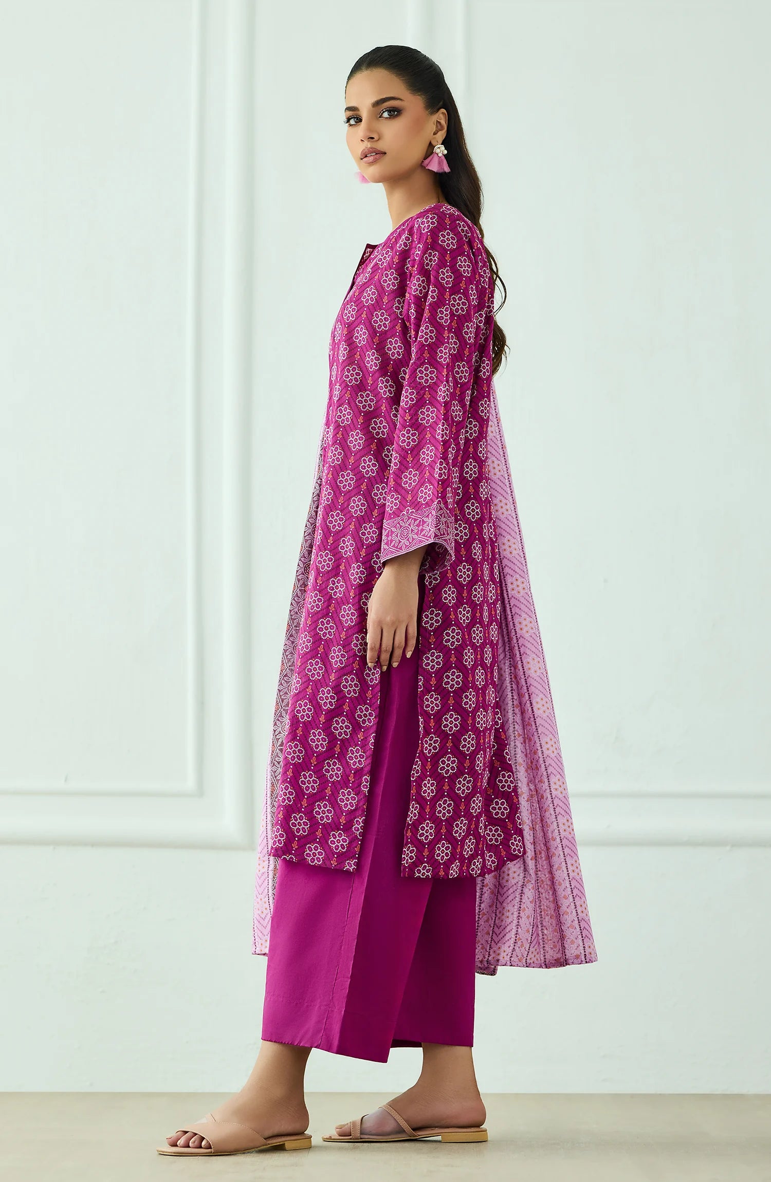 Unstitched | 3 Piece | Printed | Lawn Shirt | OTL-20345/U MAGENTA