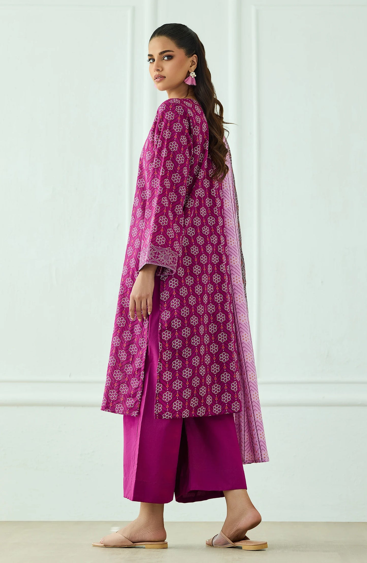 Unstitched | 3 Piece | Printed | Lawn Shirt | OTL-20345/U MAGENTA