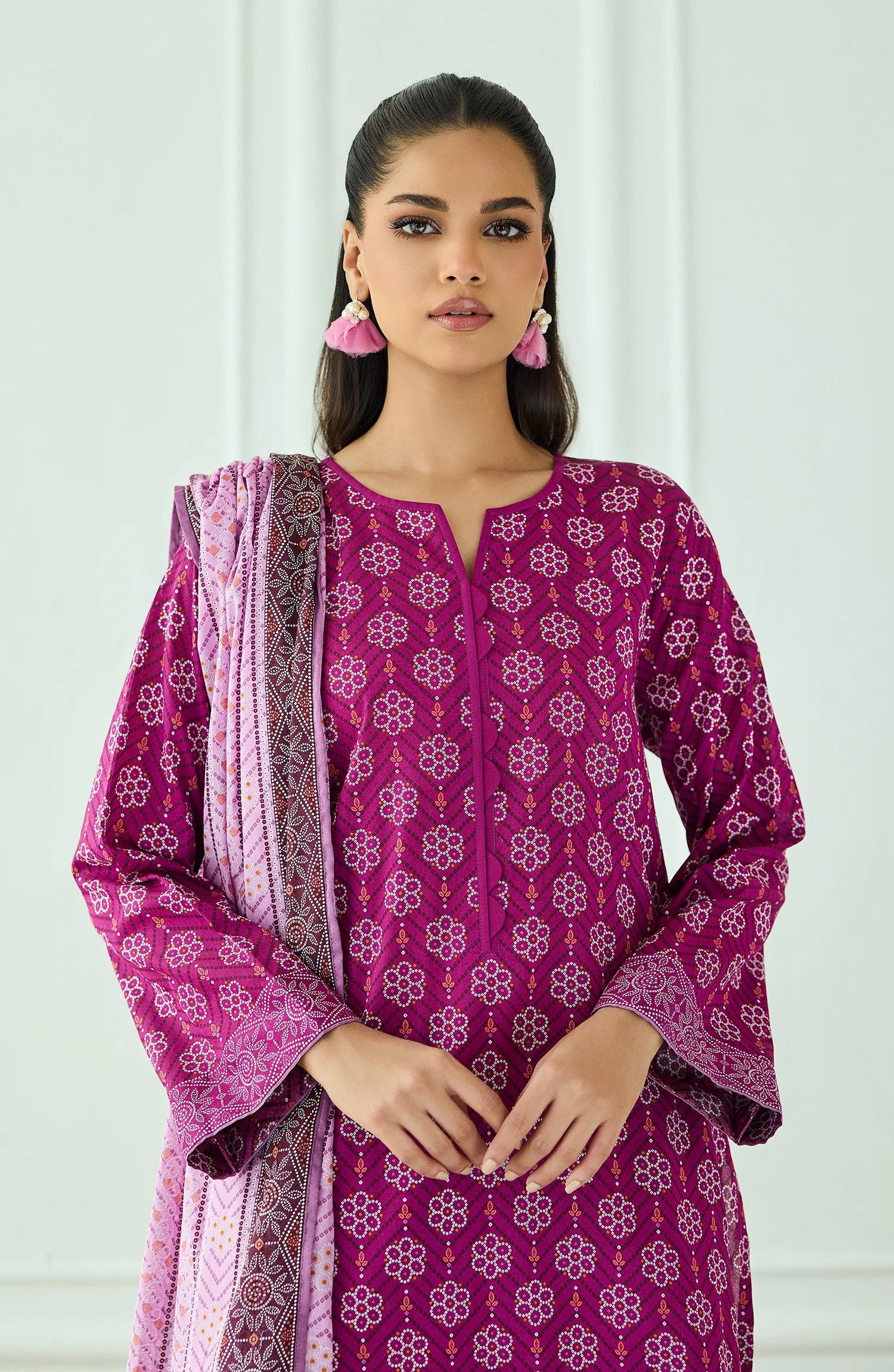 Unstitched | 3 Piece | Printed | Lawn Shirt | OTL-20345/U MAGENTA